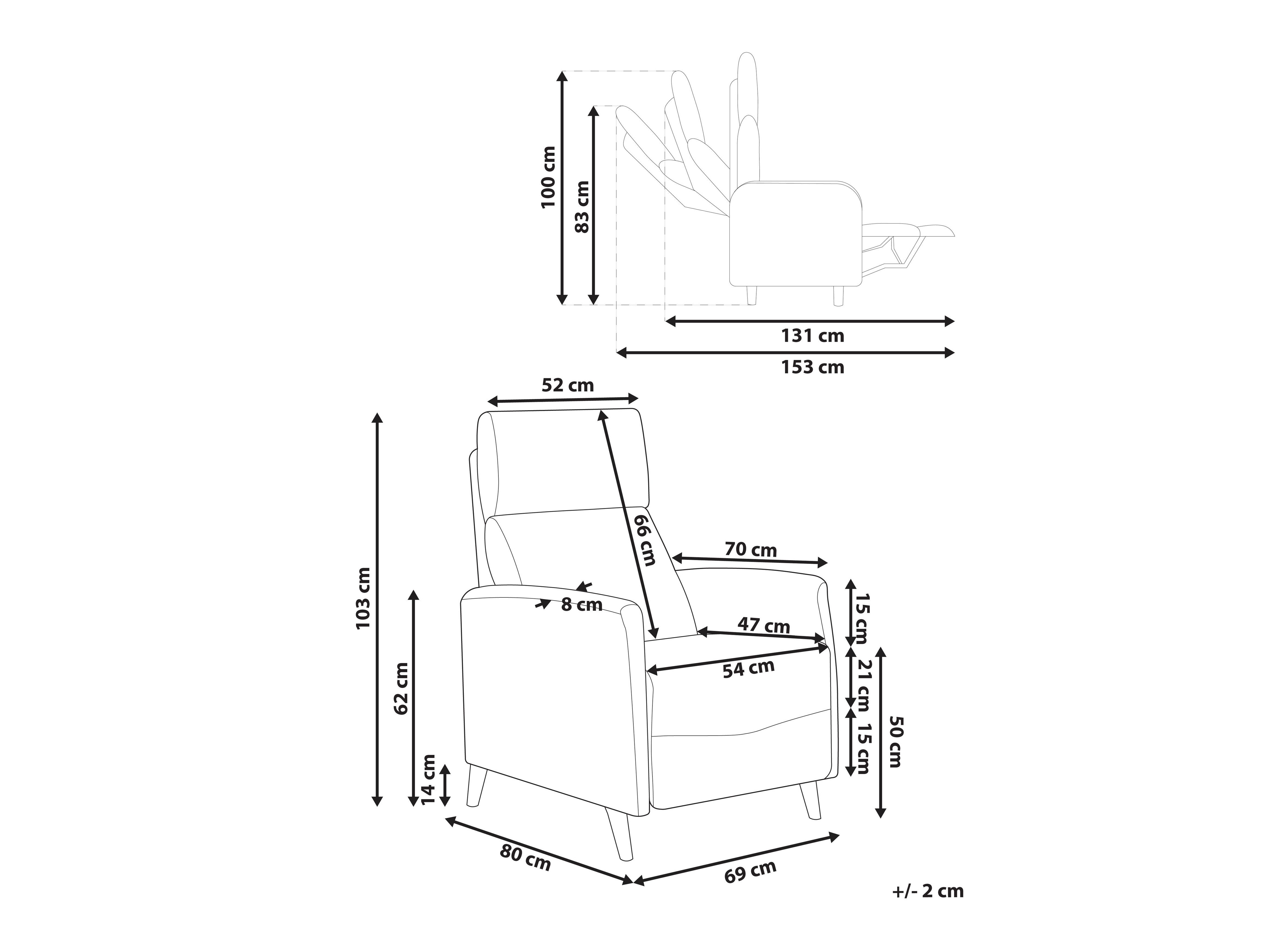 Tugitool recliner Berwyn 2462 (Pruun)