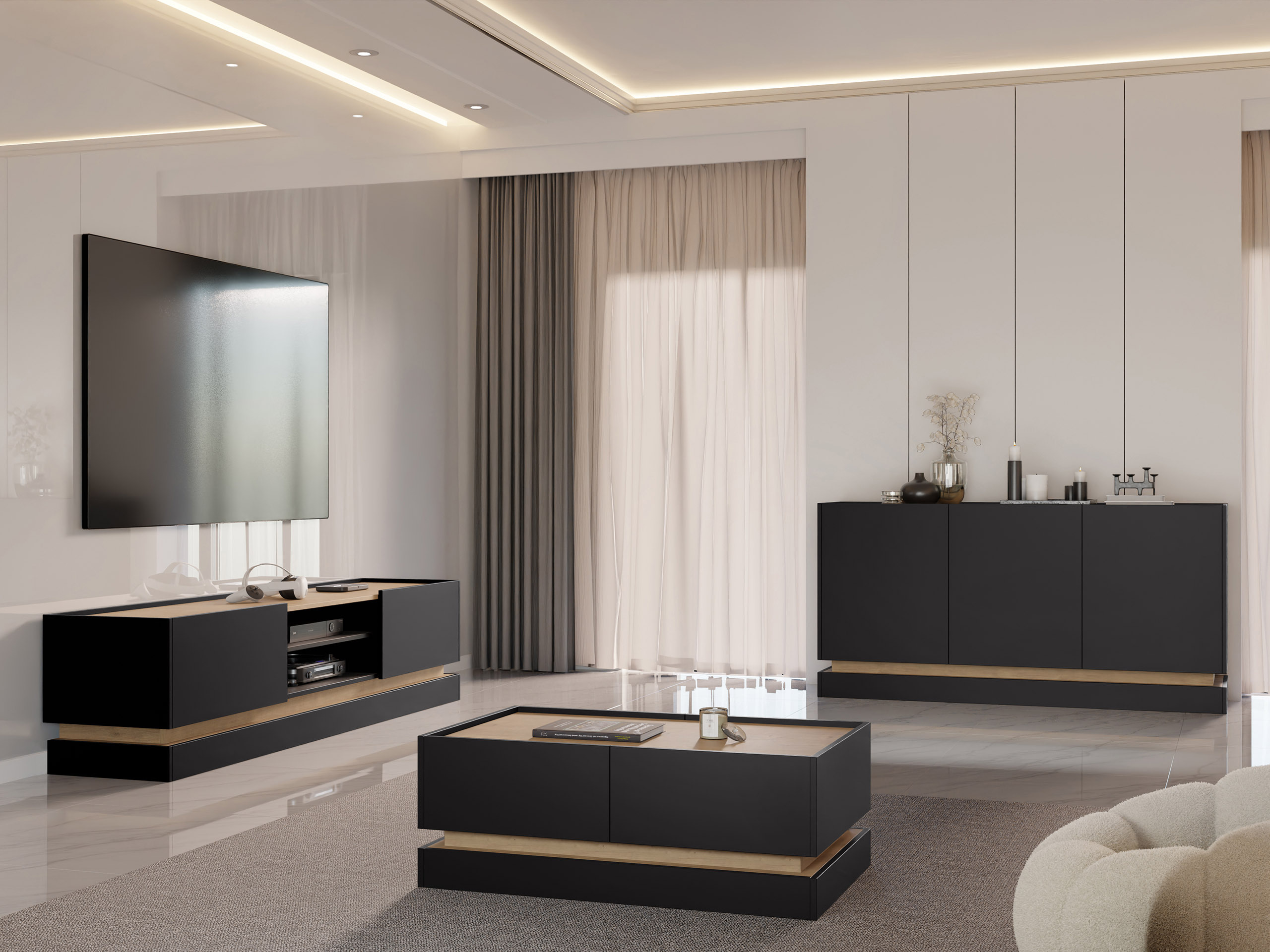 Elutoa komplekt Comfivo Tilia (Must + Tamm)