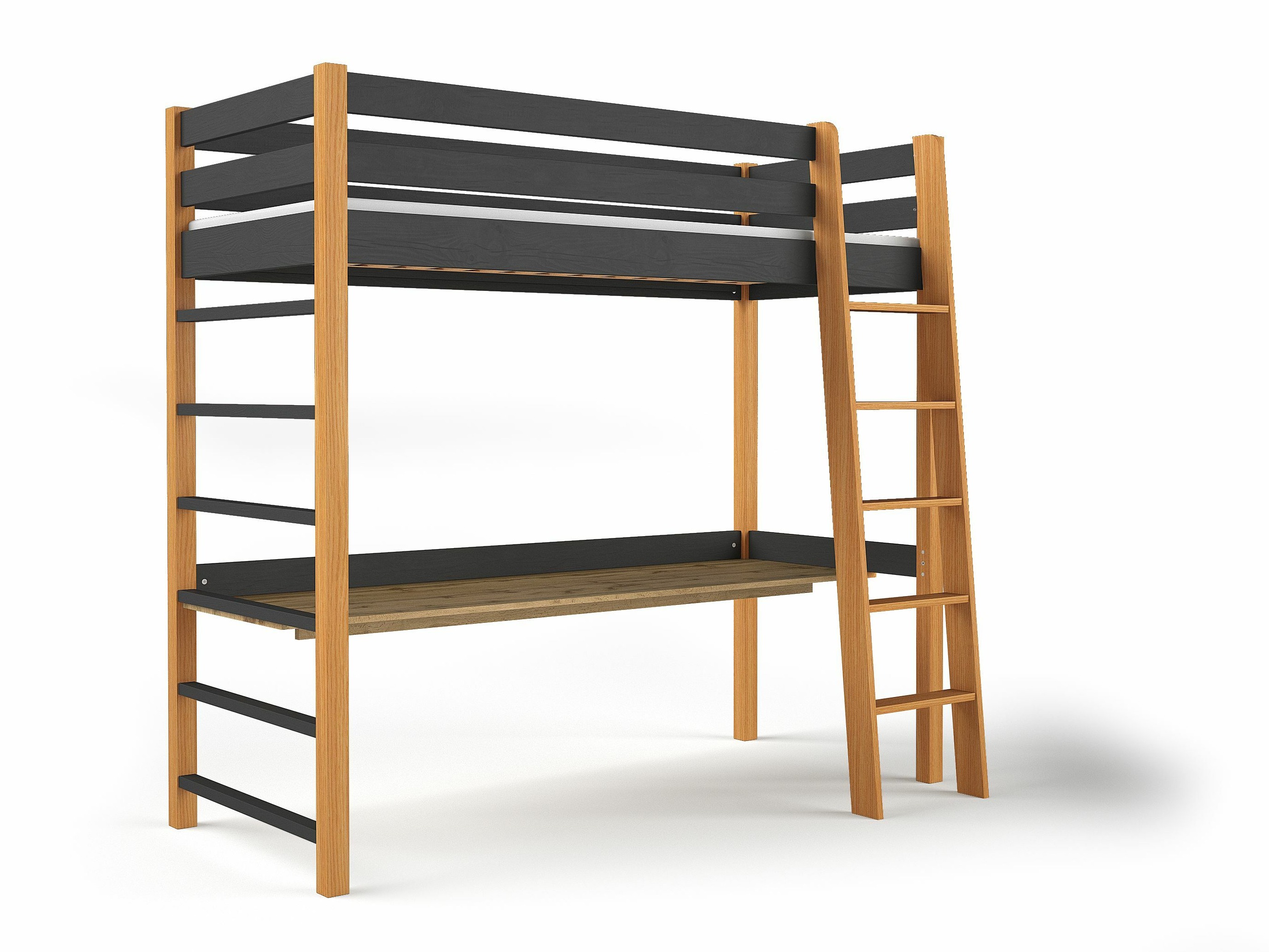 Kõrge voodi Ogden 173 (Must)