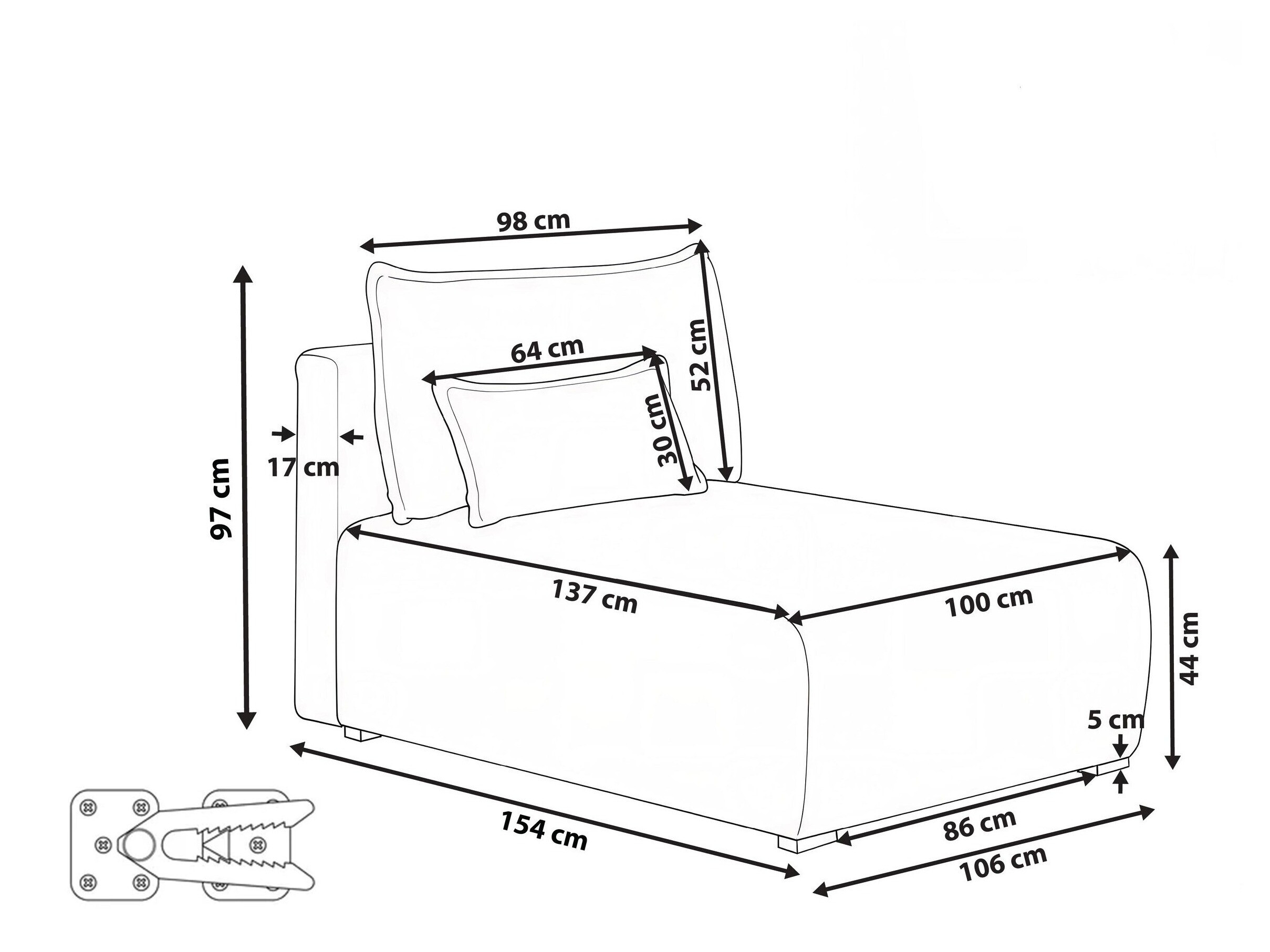 Kušett Berwyn 3029 (Pruun)