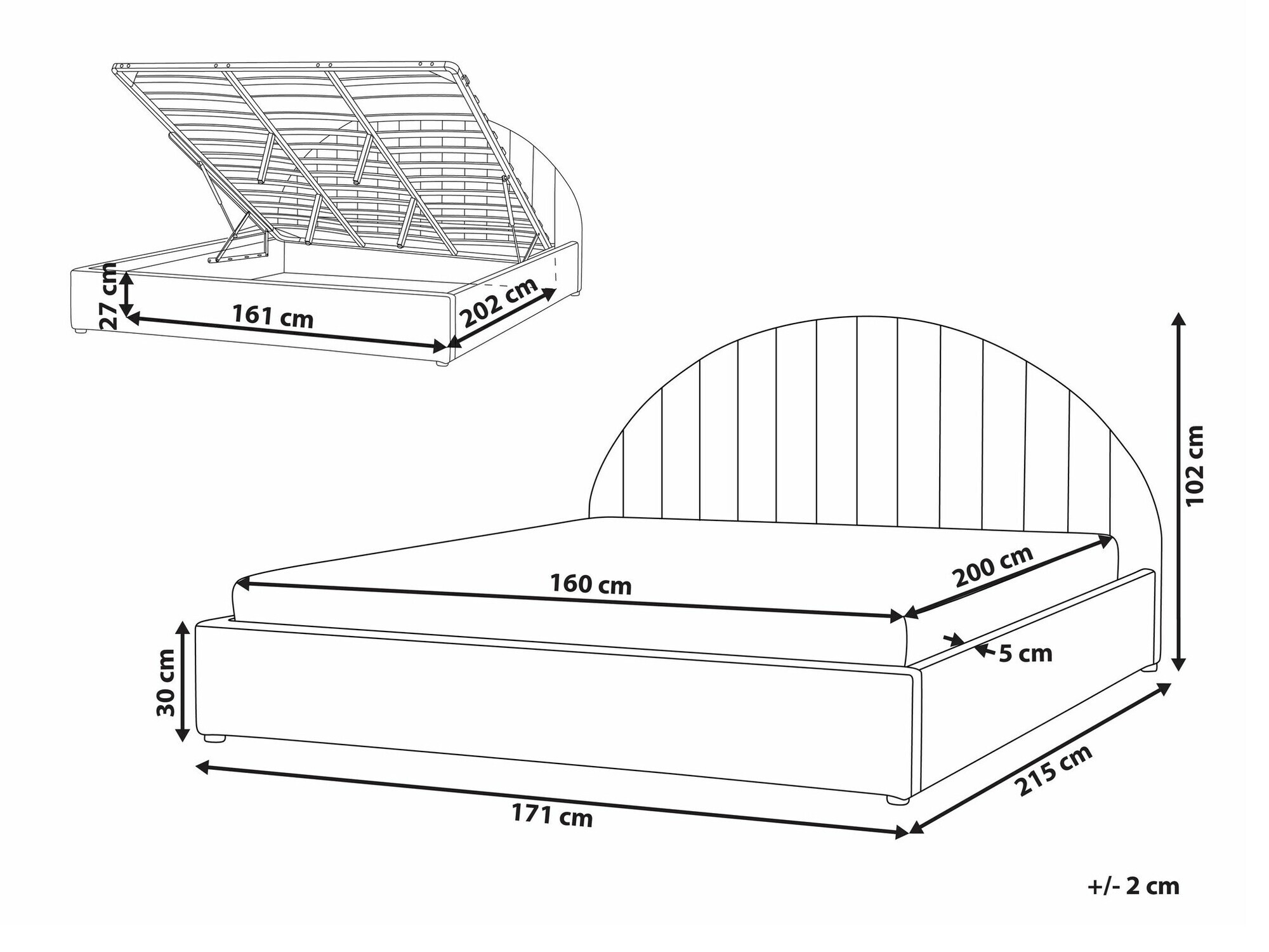 Voodi Berwyn 2220 (Valge)