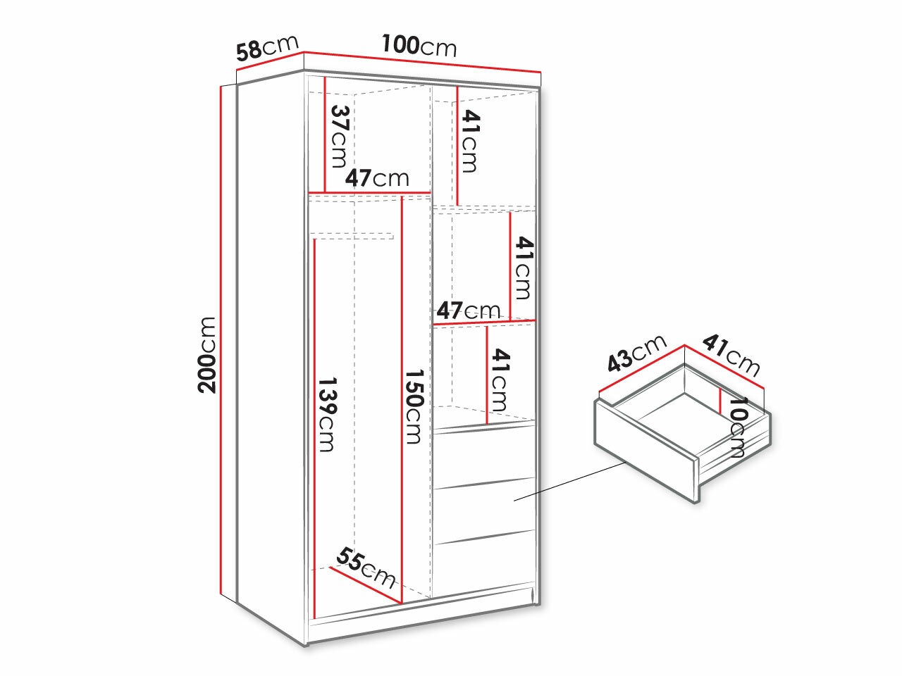 Riidekapp Lombala 102