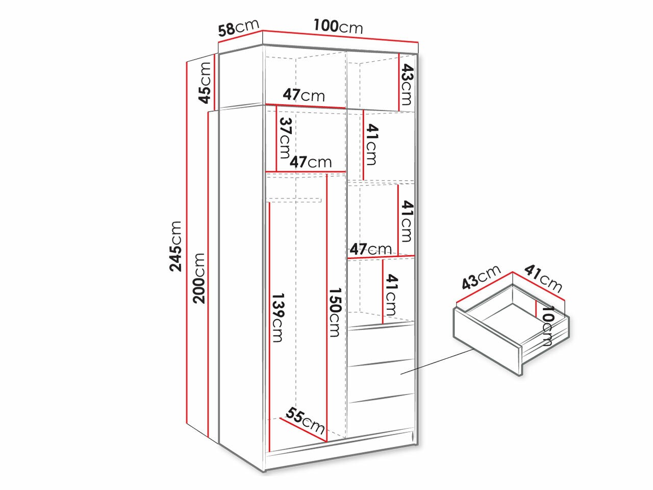Riidekapp Lombala 108
