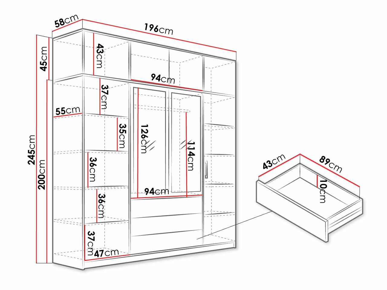 Riidekapp Lombala 110