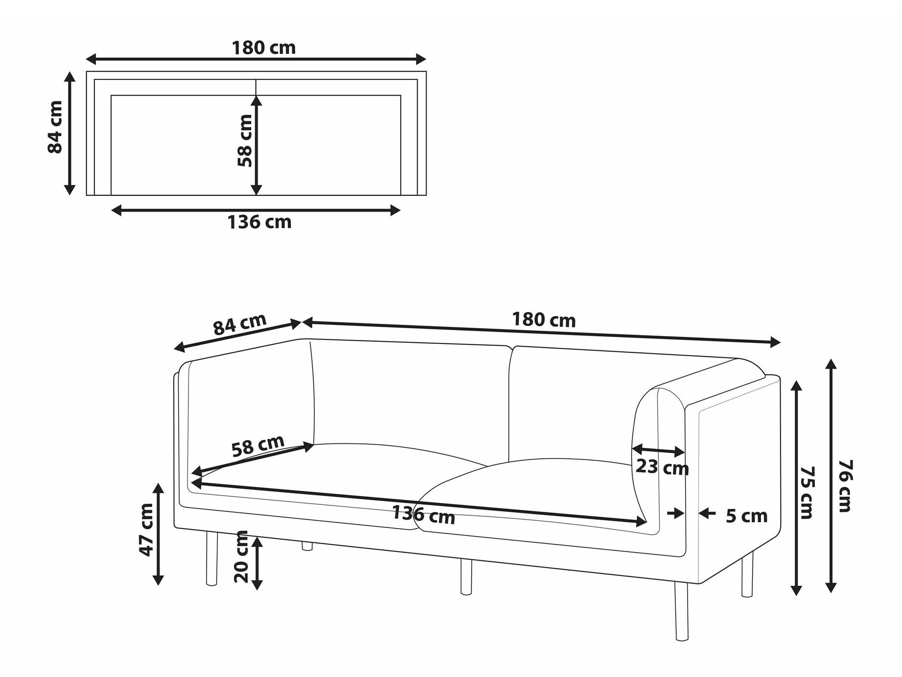 Diivan Berwyn 2684 (Valge + Pruun)