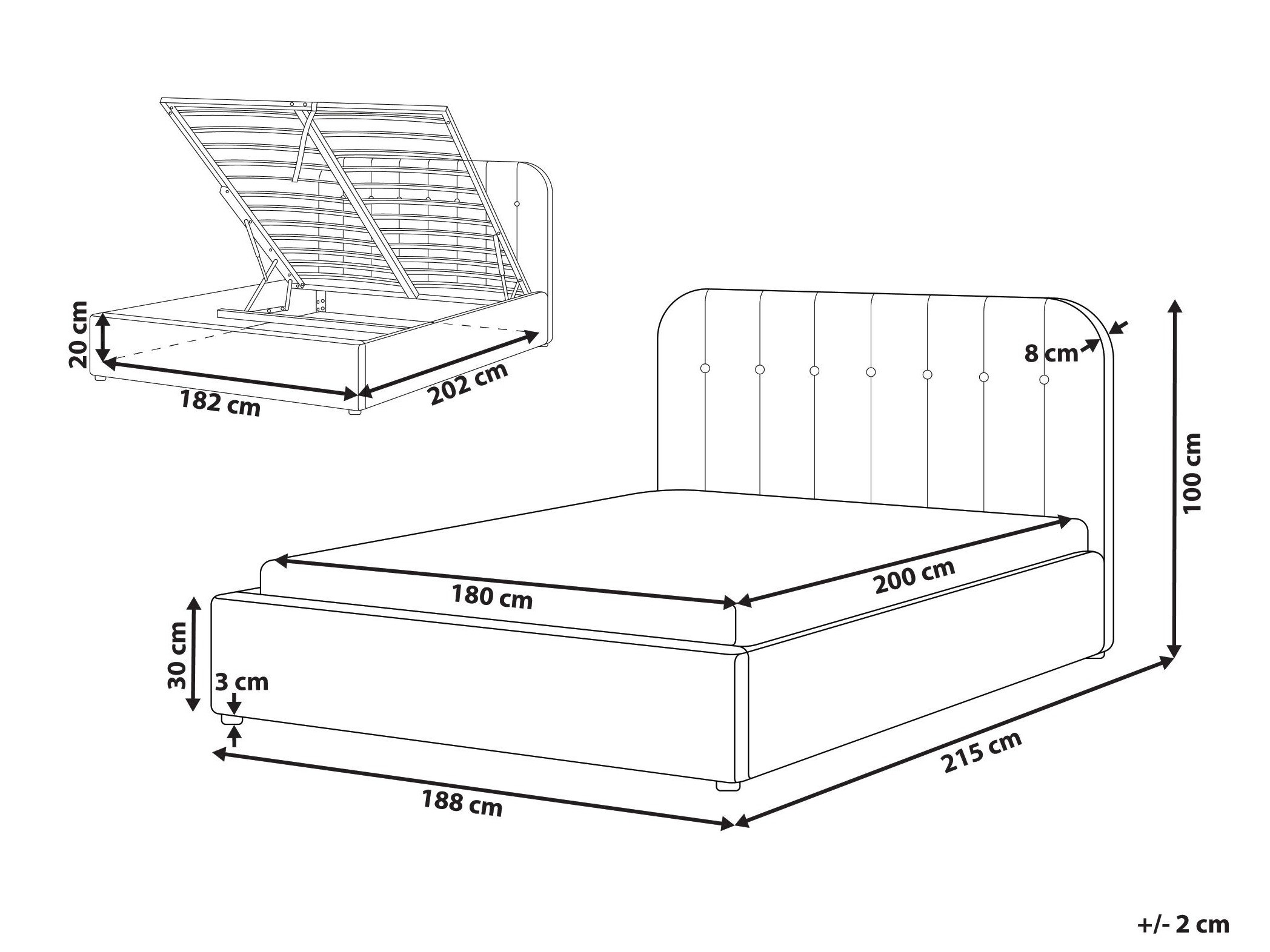 Voodi Berwyn 3092 (Valge)
