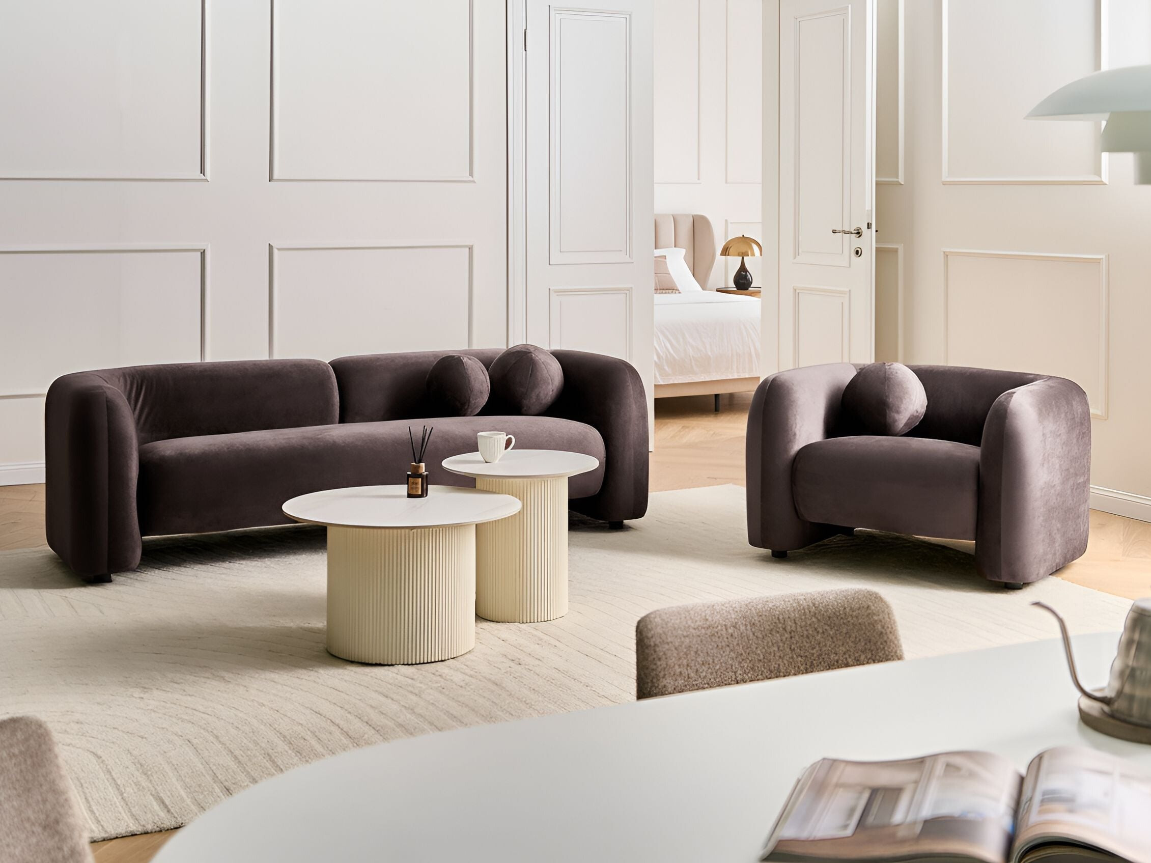 Pehme mööbli komplekt Veselme 104 (Tumepruun)