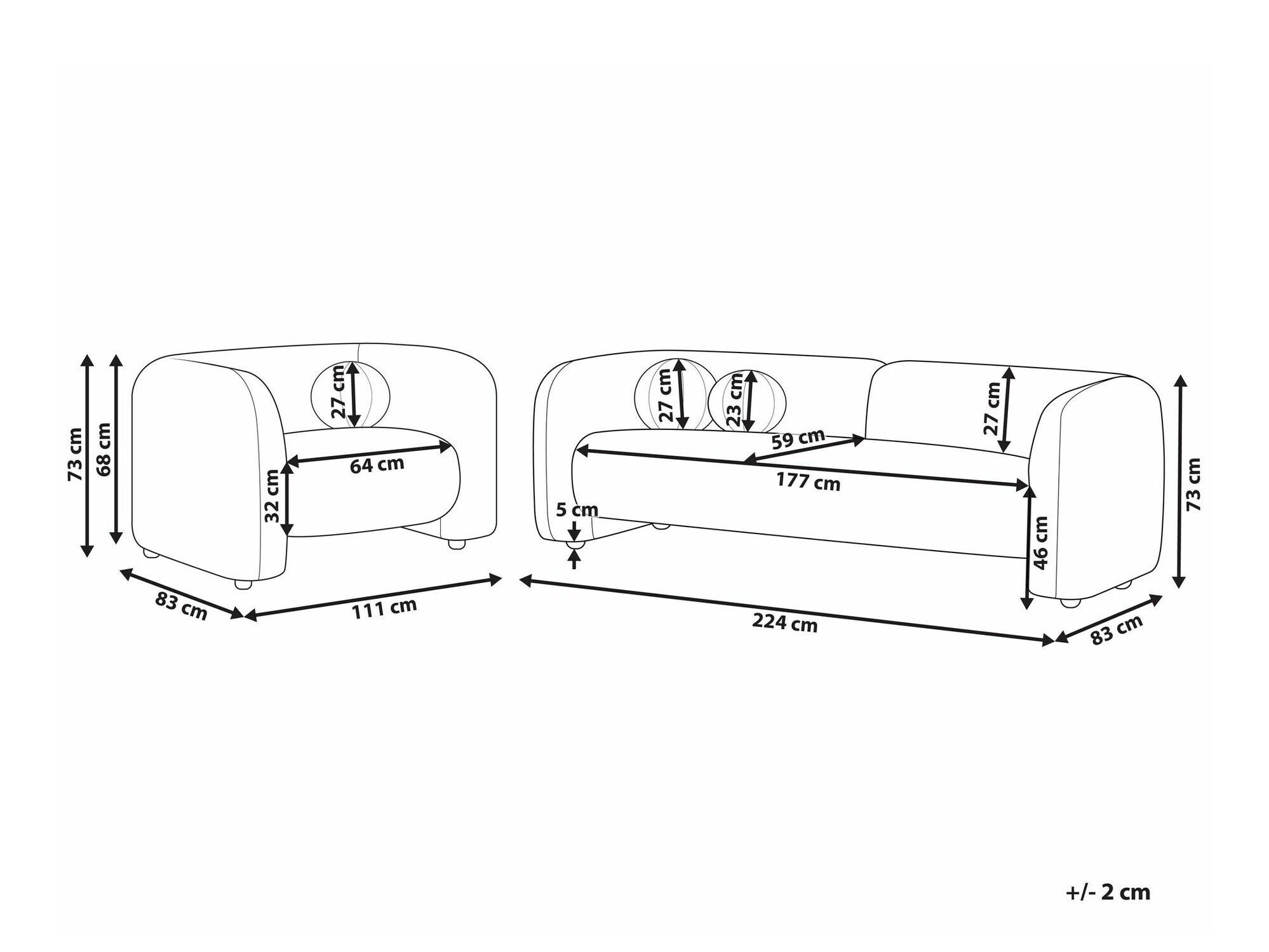 Pehme mööbli komplekt Veselme 104 (Valge)