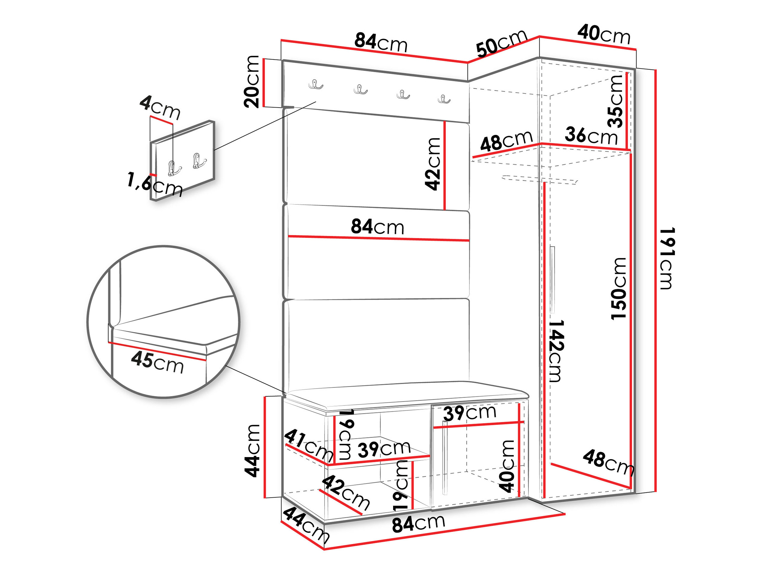 Esikukomplekt Hartford 525 (Valge)