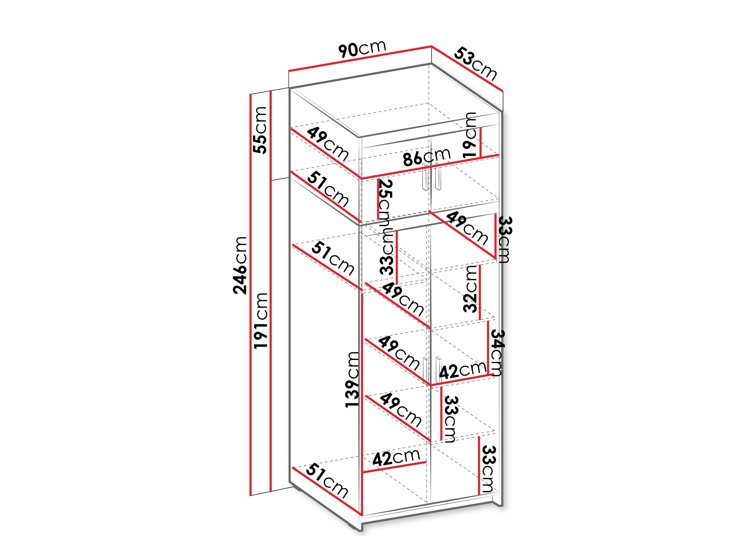 Riidekapp Novduni 103 (Tamm)