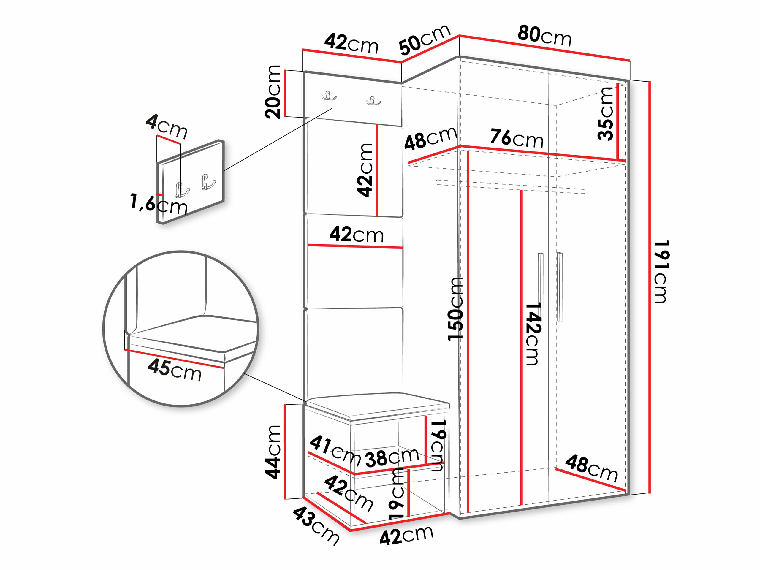 Esikukomplekt Nitos IV (Valge)