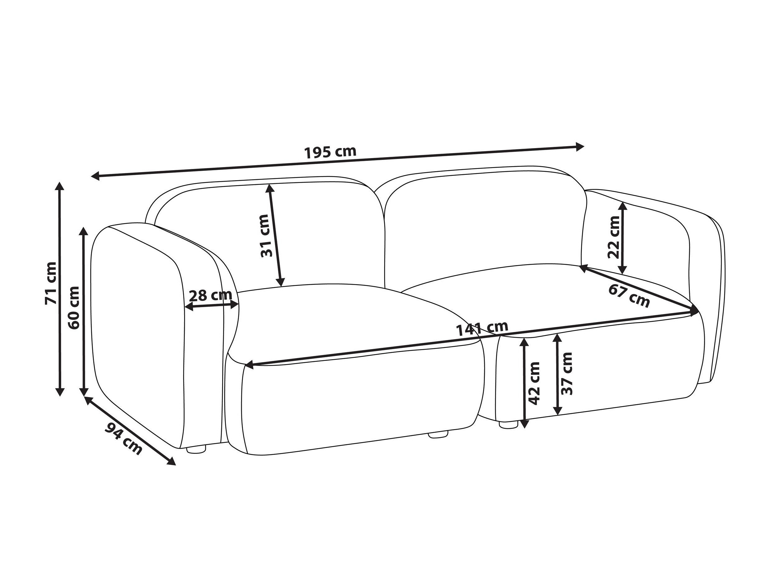 Mooduldiivan Berwyn 3067 (Taupe)