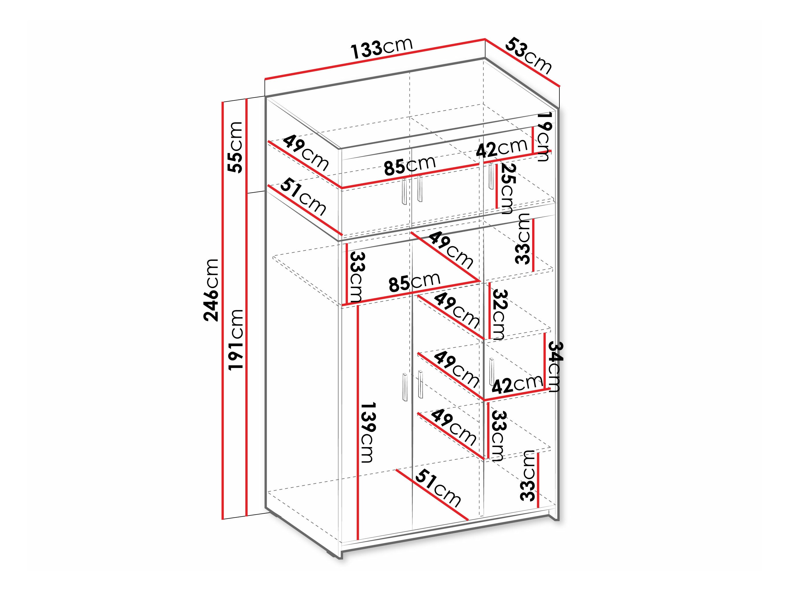 Riidekapp Novduni 104 (Valge)