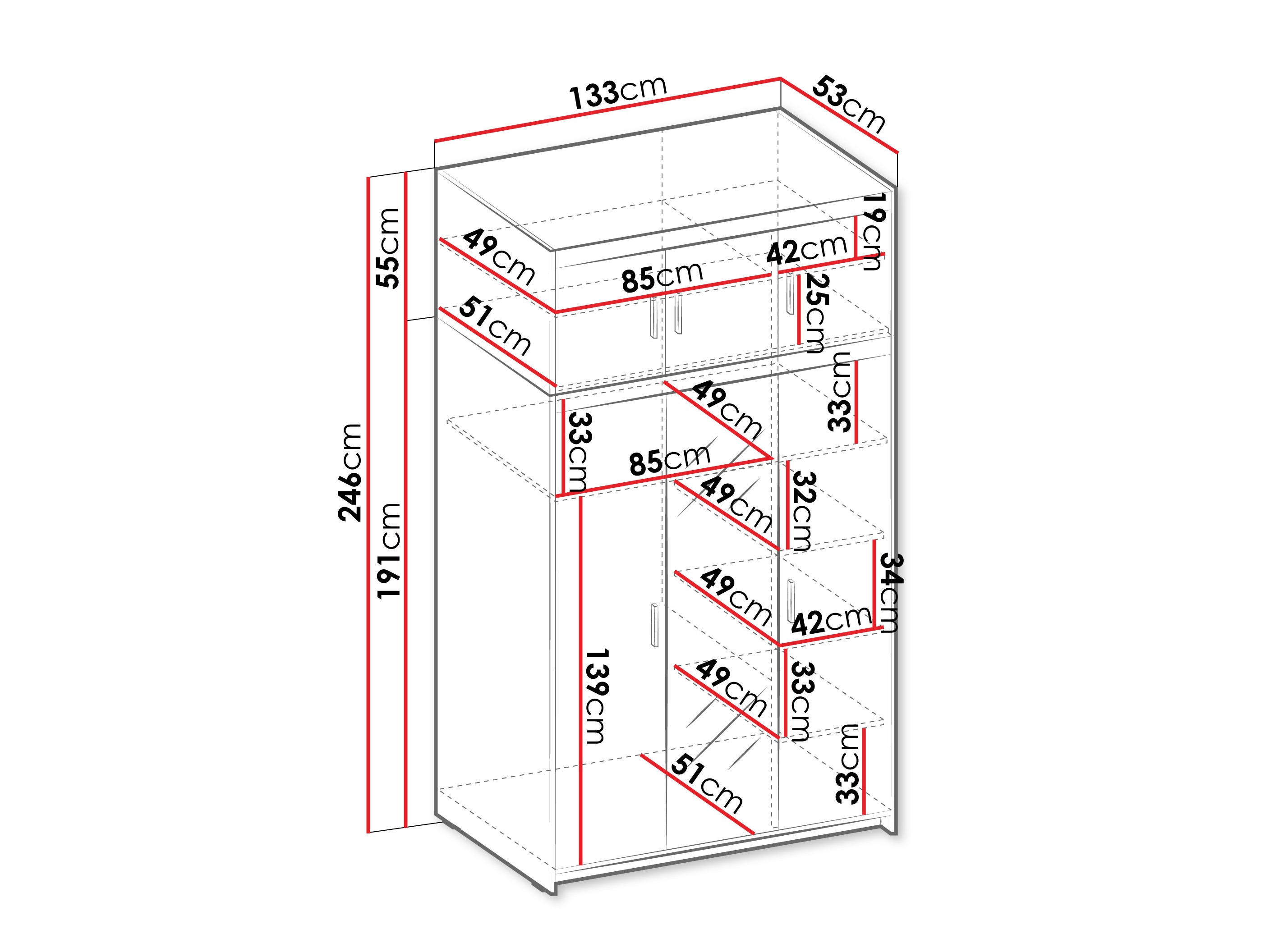 Riidekapp Novduni 105 (Tamm)