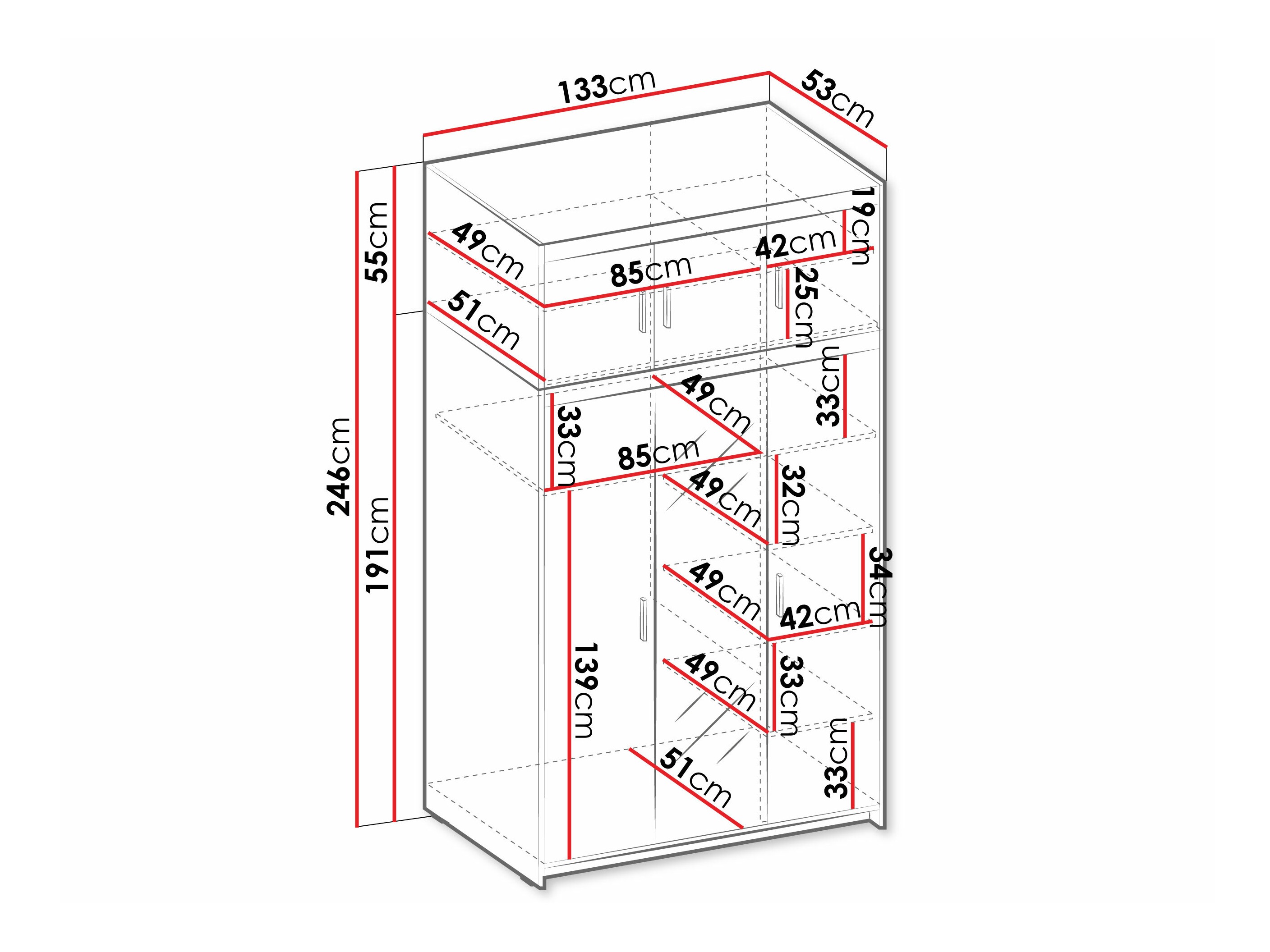 Riidekapp Novduni 105 (Valge)