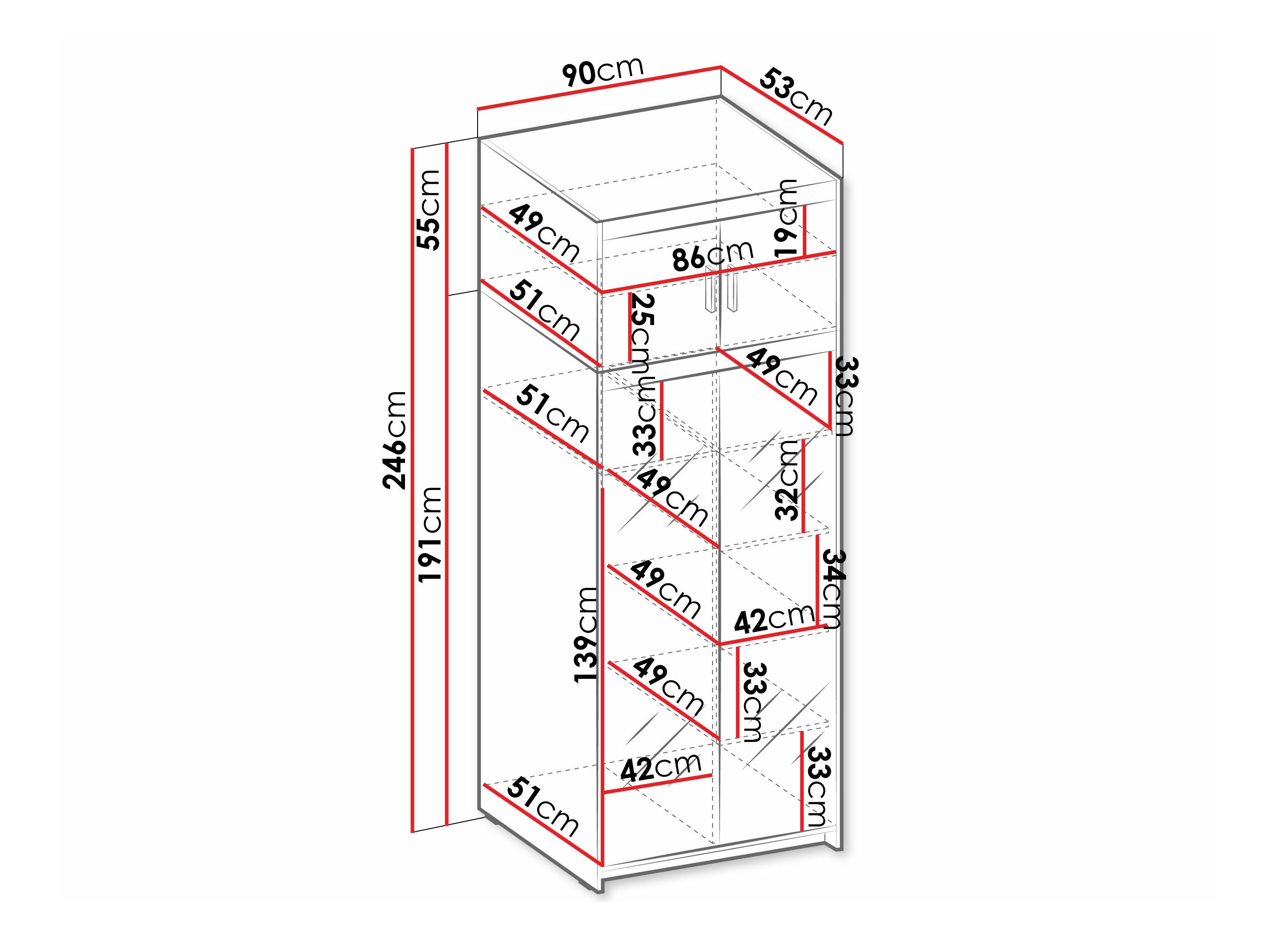 Riidekapp Novduni 119 (Sonoma tamm)