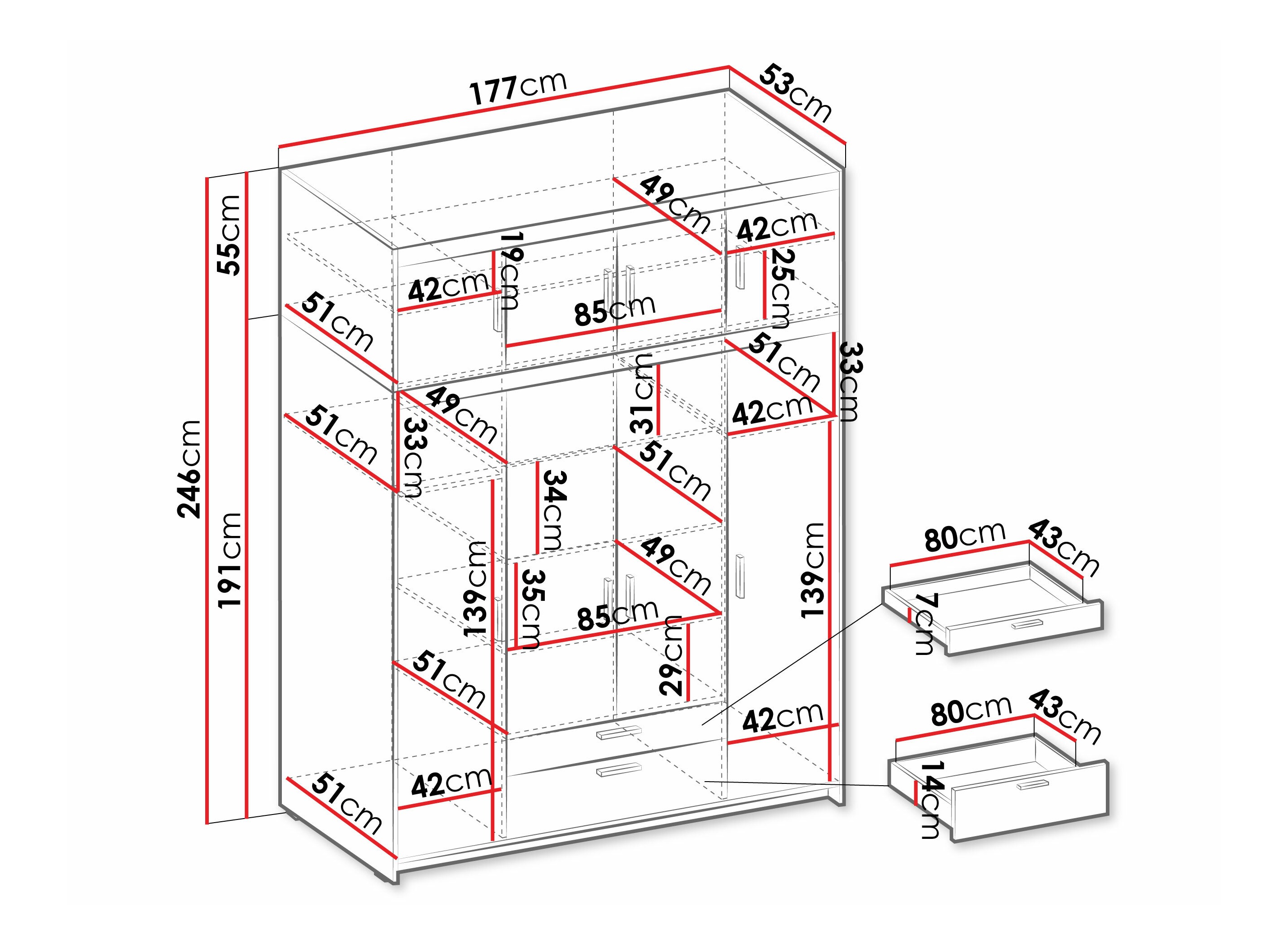 Riidekapp Novduni 106 (Valge)