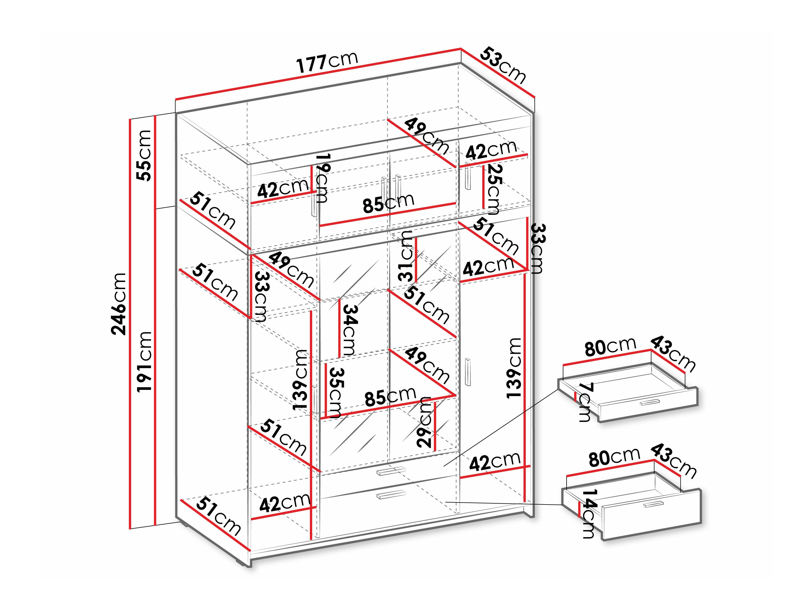 Riidekapp Novduni 109 (Valge)