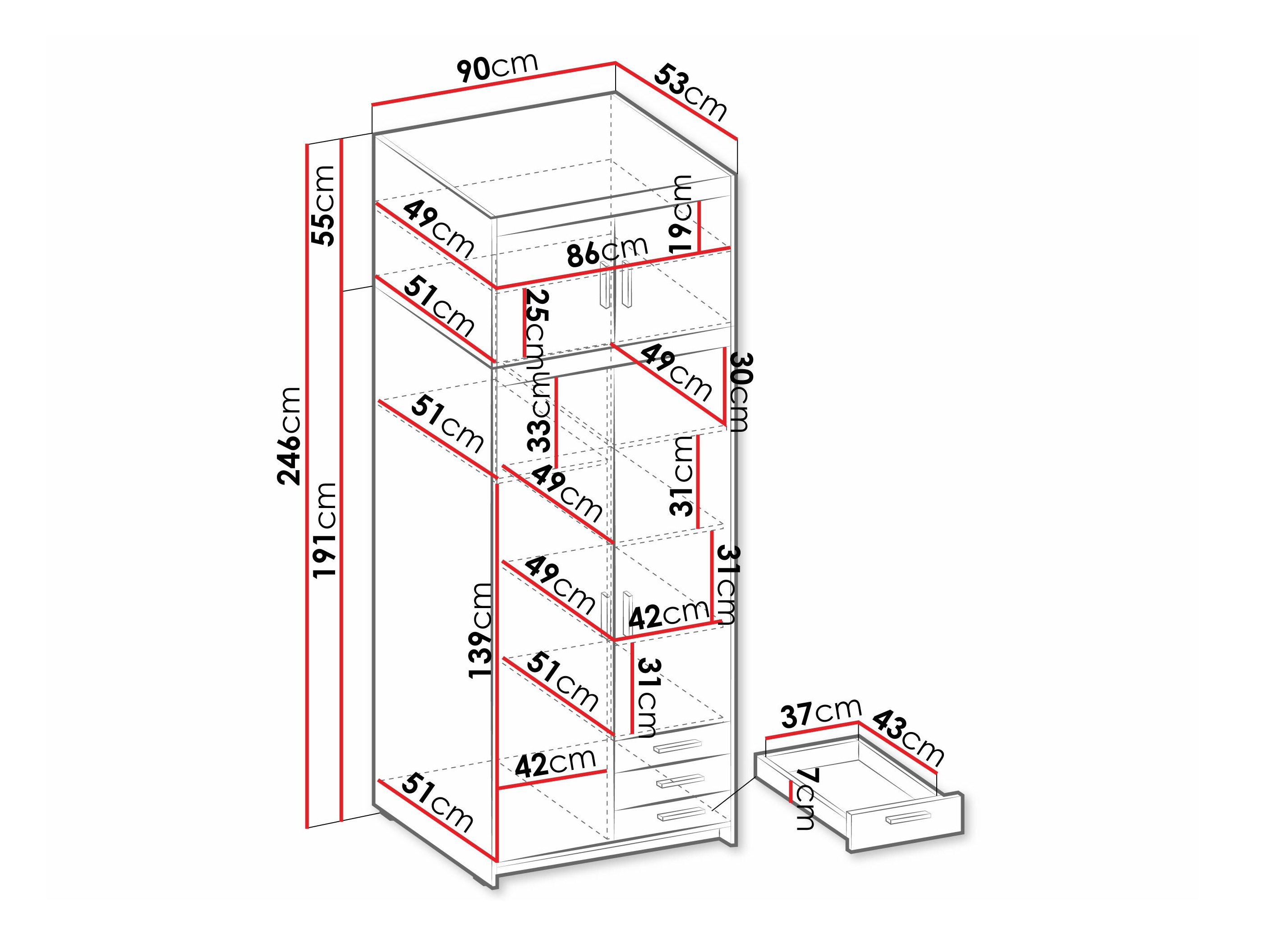 Riidekapp Novduni 113 (Valge)
