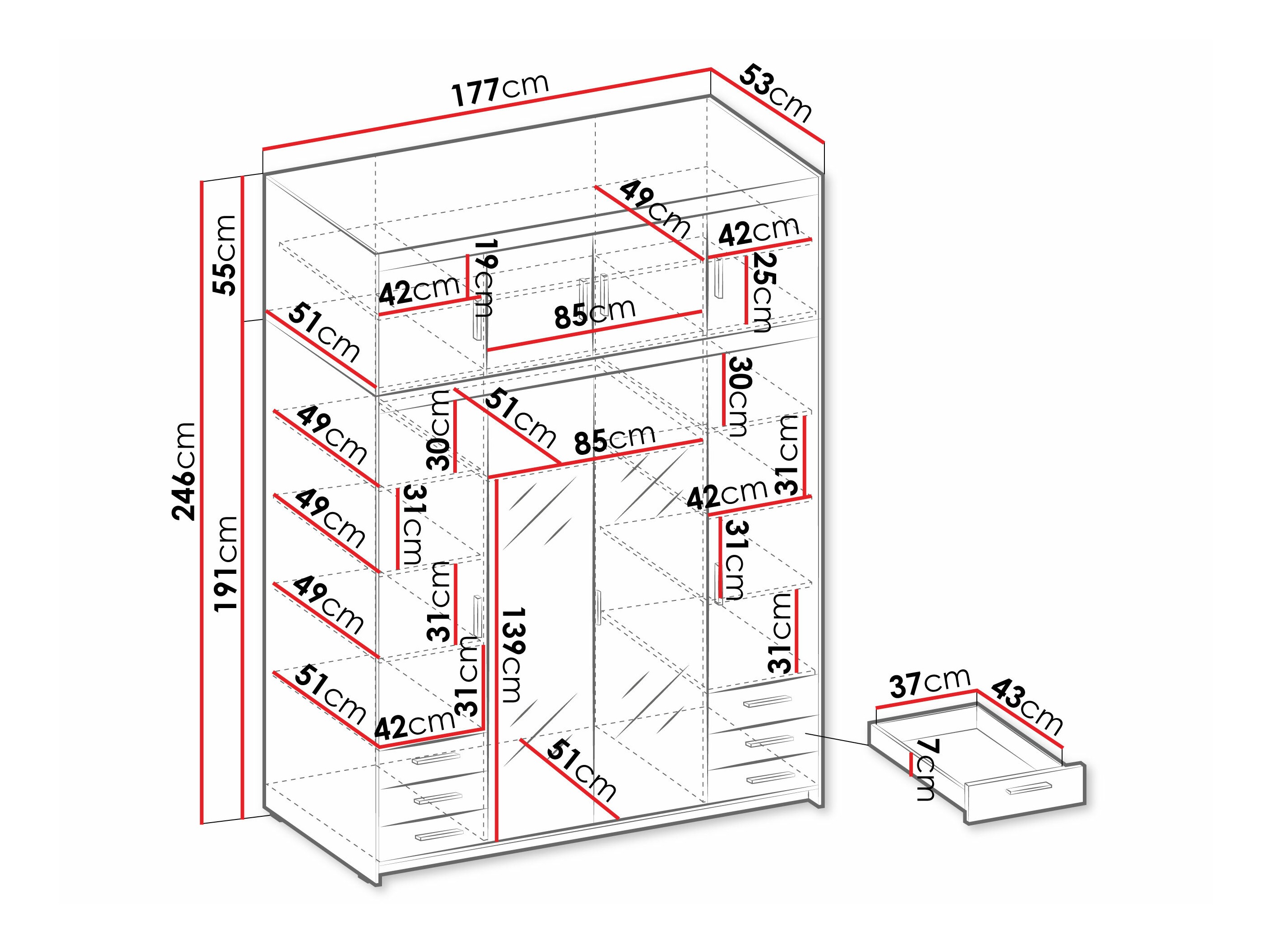 Riidekapp Novduni 120 (Lefkas tamm)