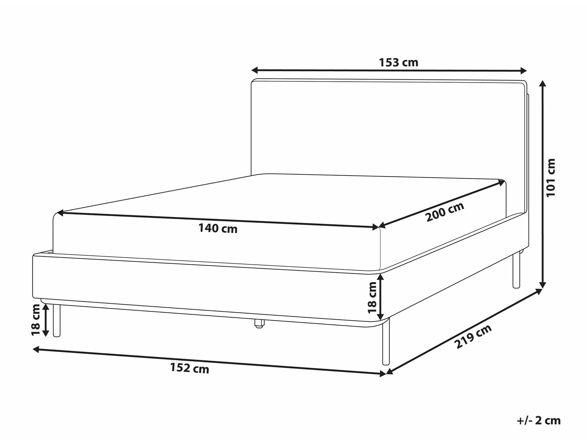 Voodi Berwyn 2377 (Valge)