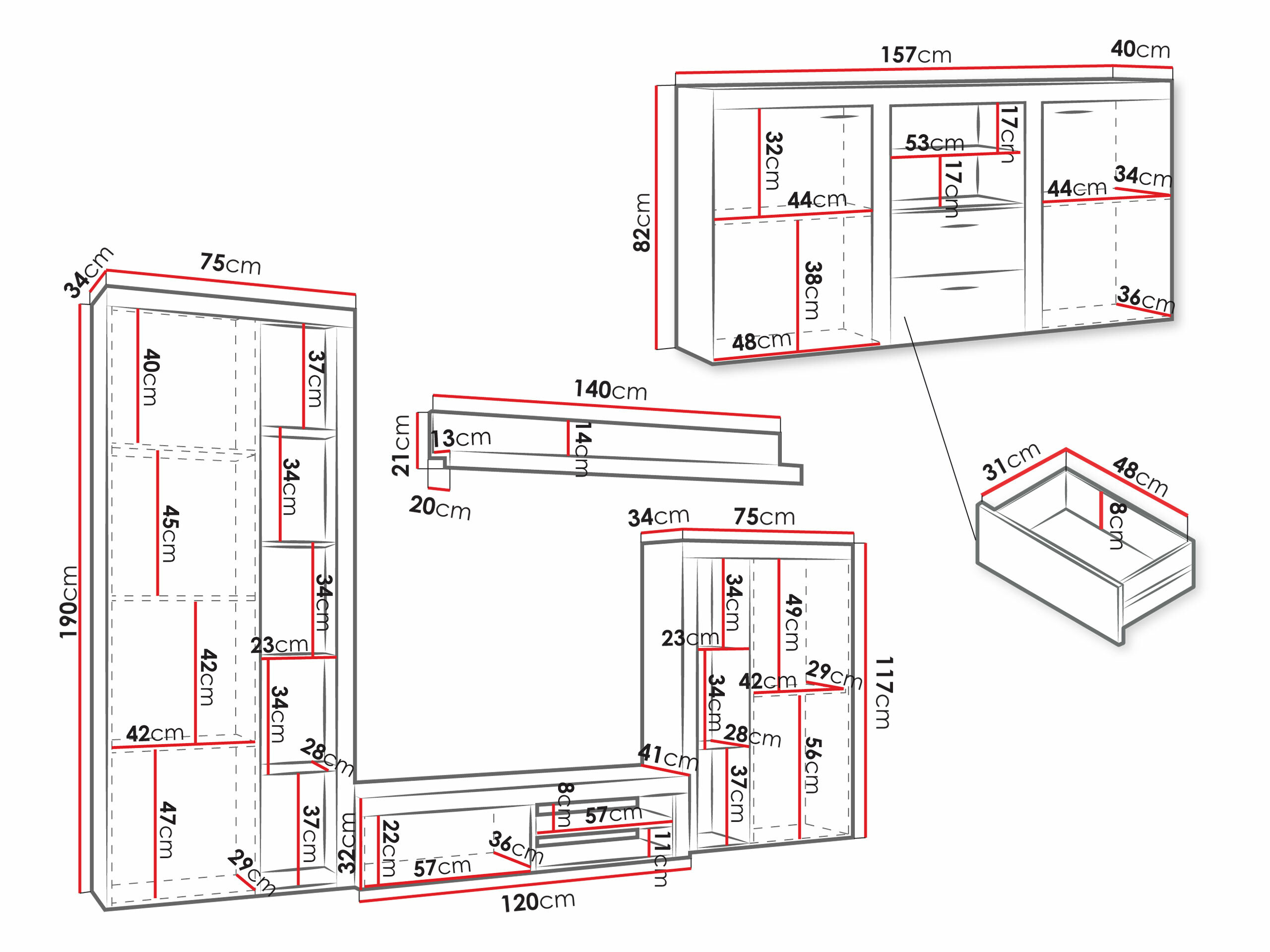 Elutoa komplekt Tucson 106 (Valge)
