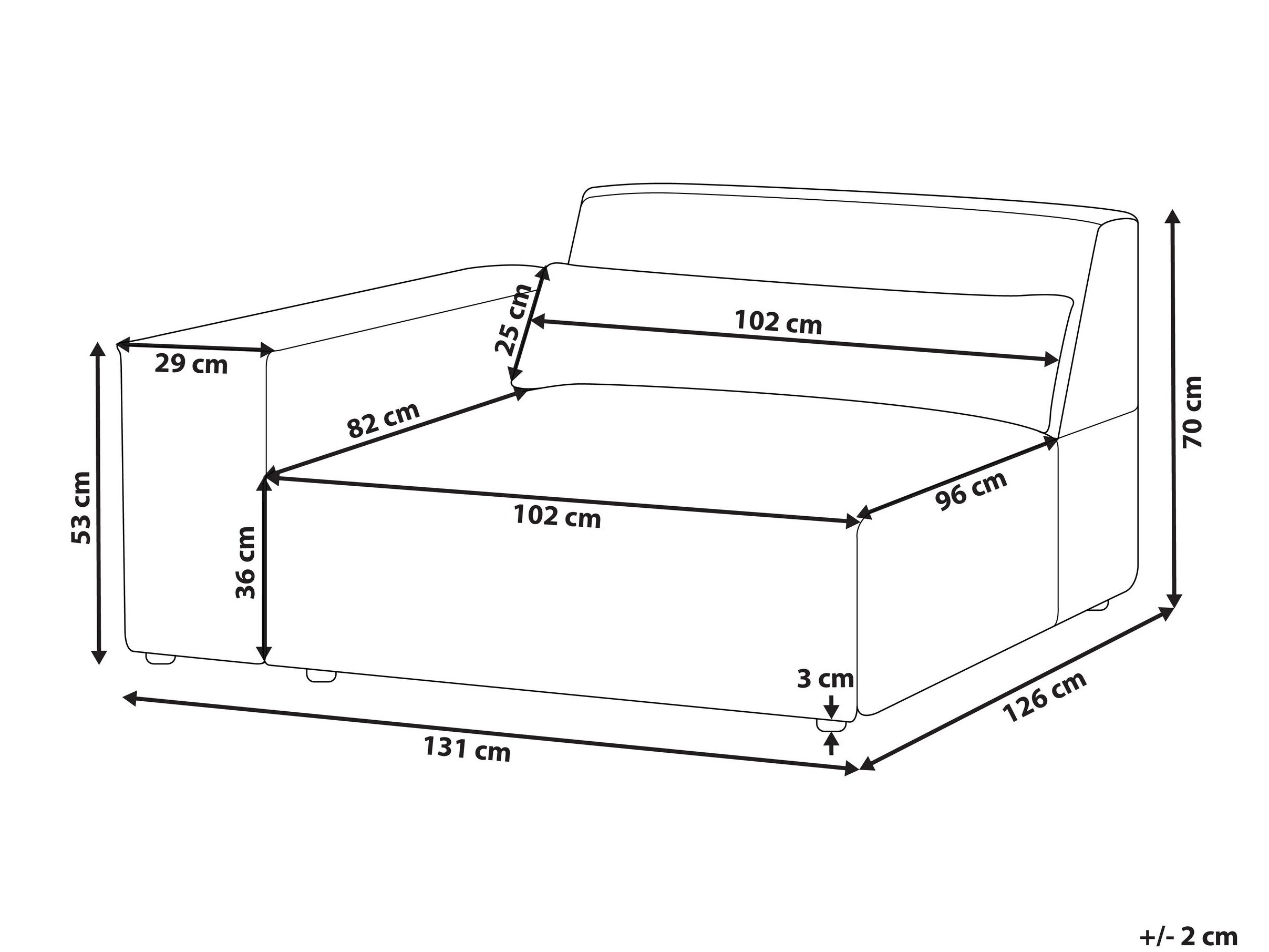 Modulaarne istumisnurk Tivsora 105 (Valge)