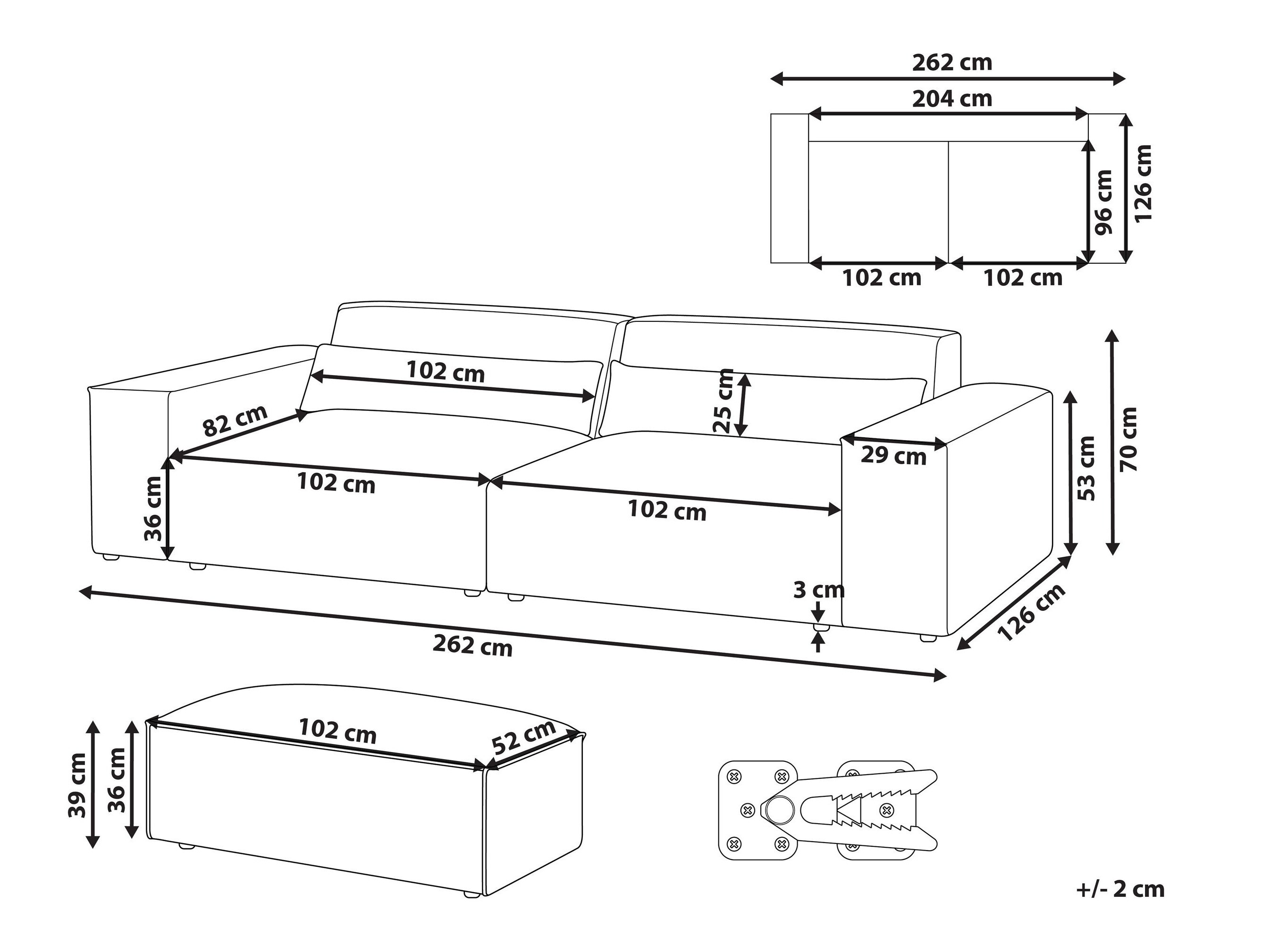 Pehme mööbli komplekt Tivsora 107 (Helebeež)
