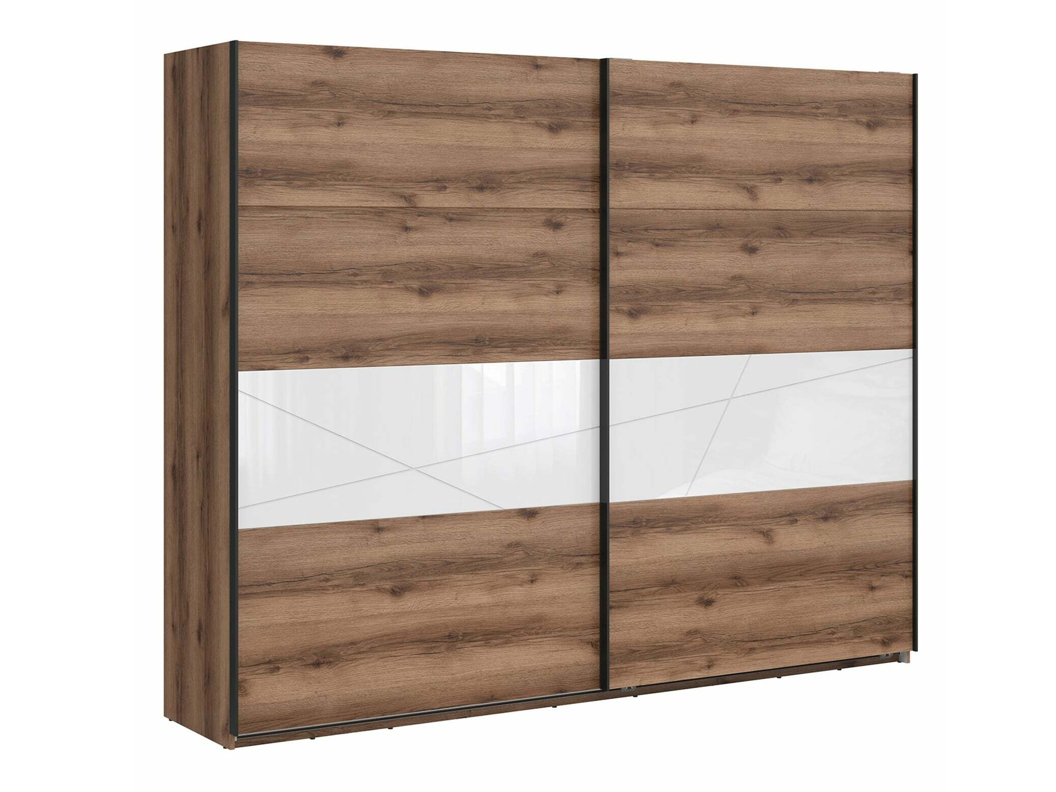 Riidekapp Fivale 124 (Tume delano tamm + Läikiv valge)