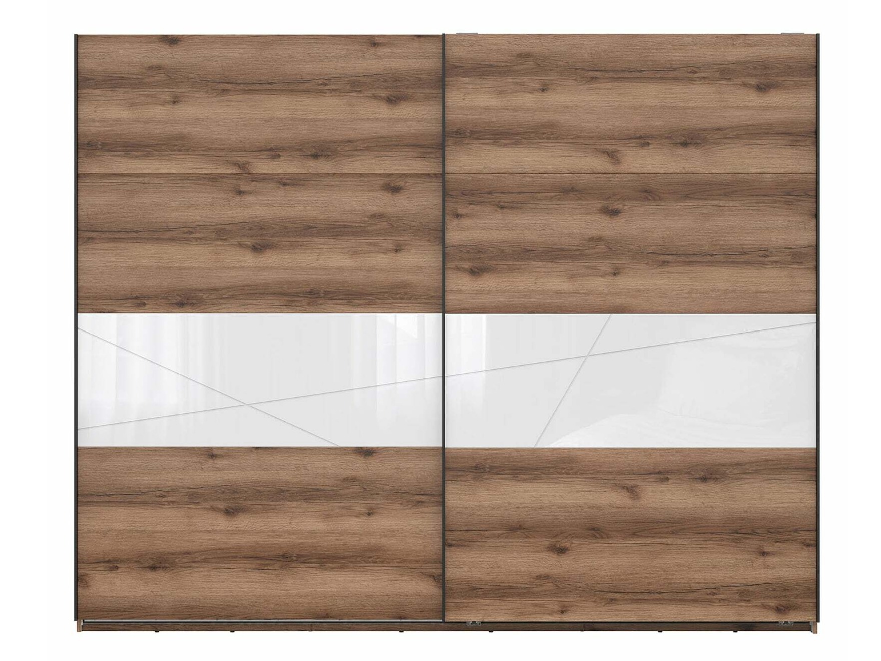 Riidekapp Fivale 124 (Tume delano tamm + Läikiv valge)