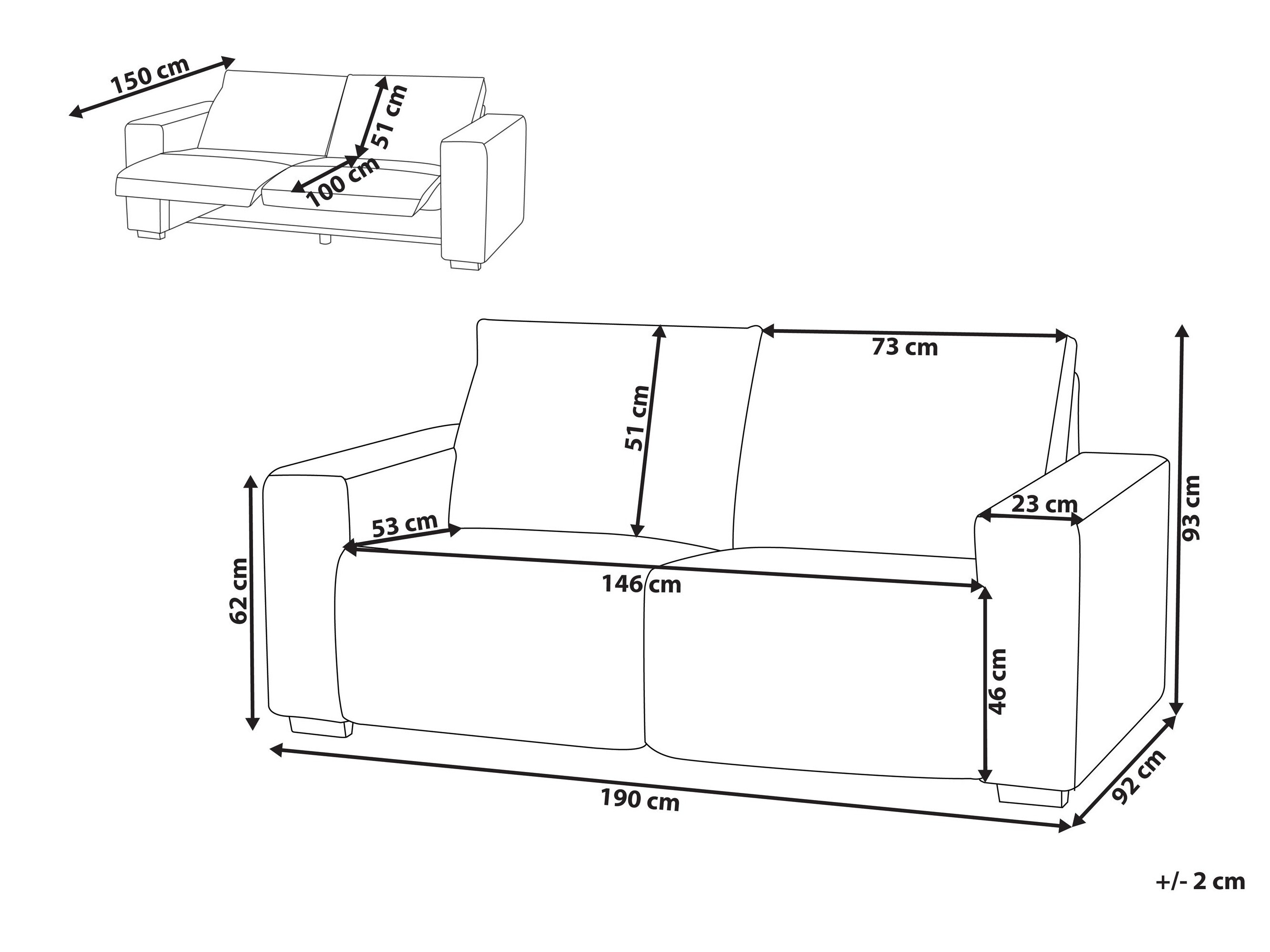 Diivan recliner Berwyn 3168 (Oranž)