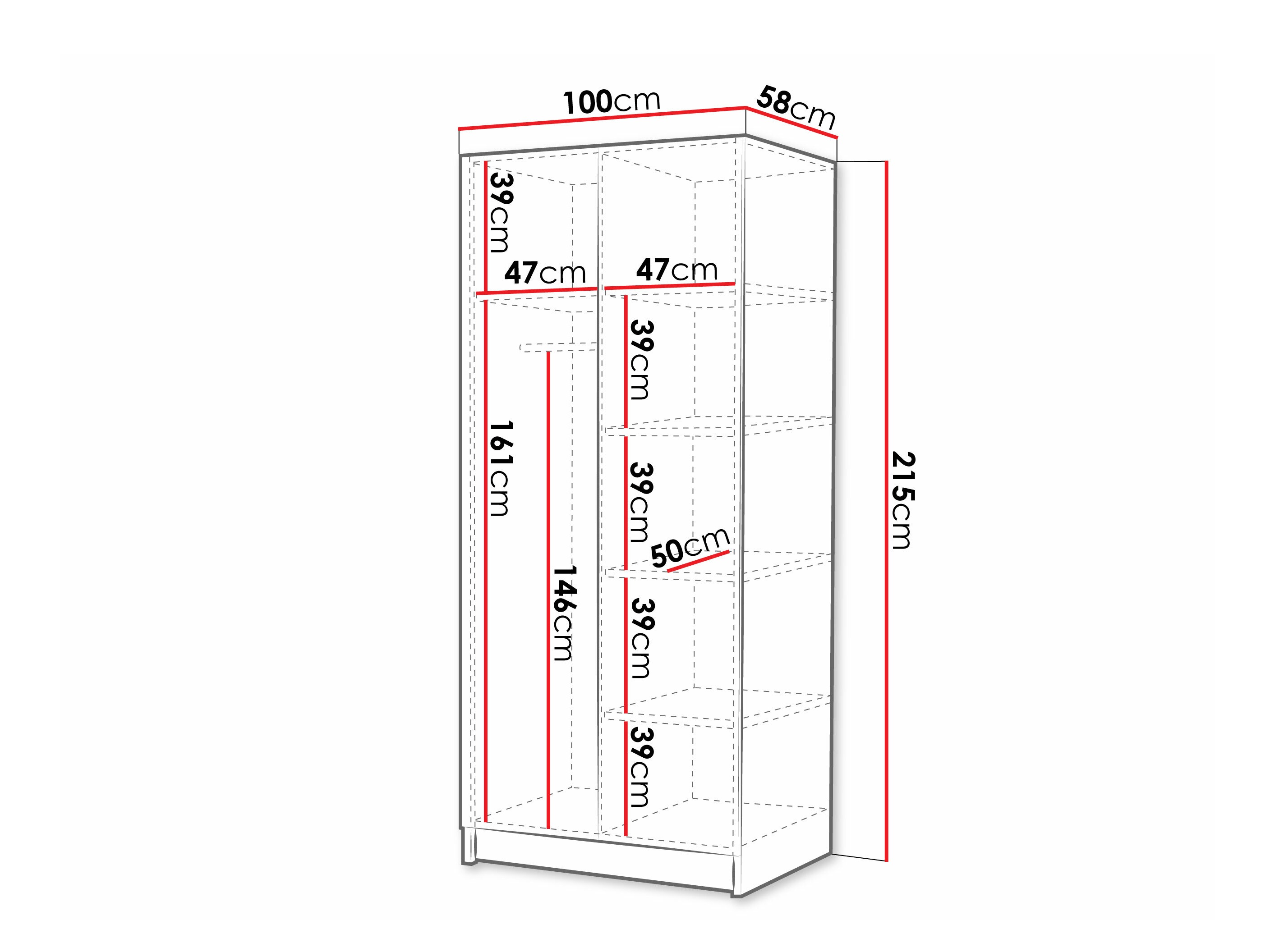 Riidekapp Closico Staton II (Cremona tamm)