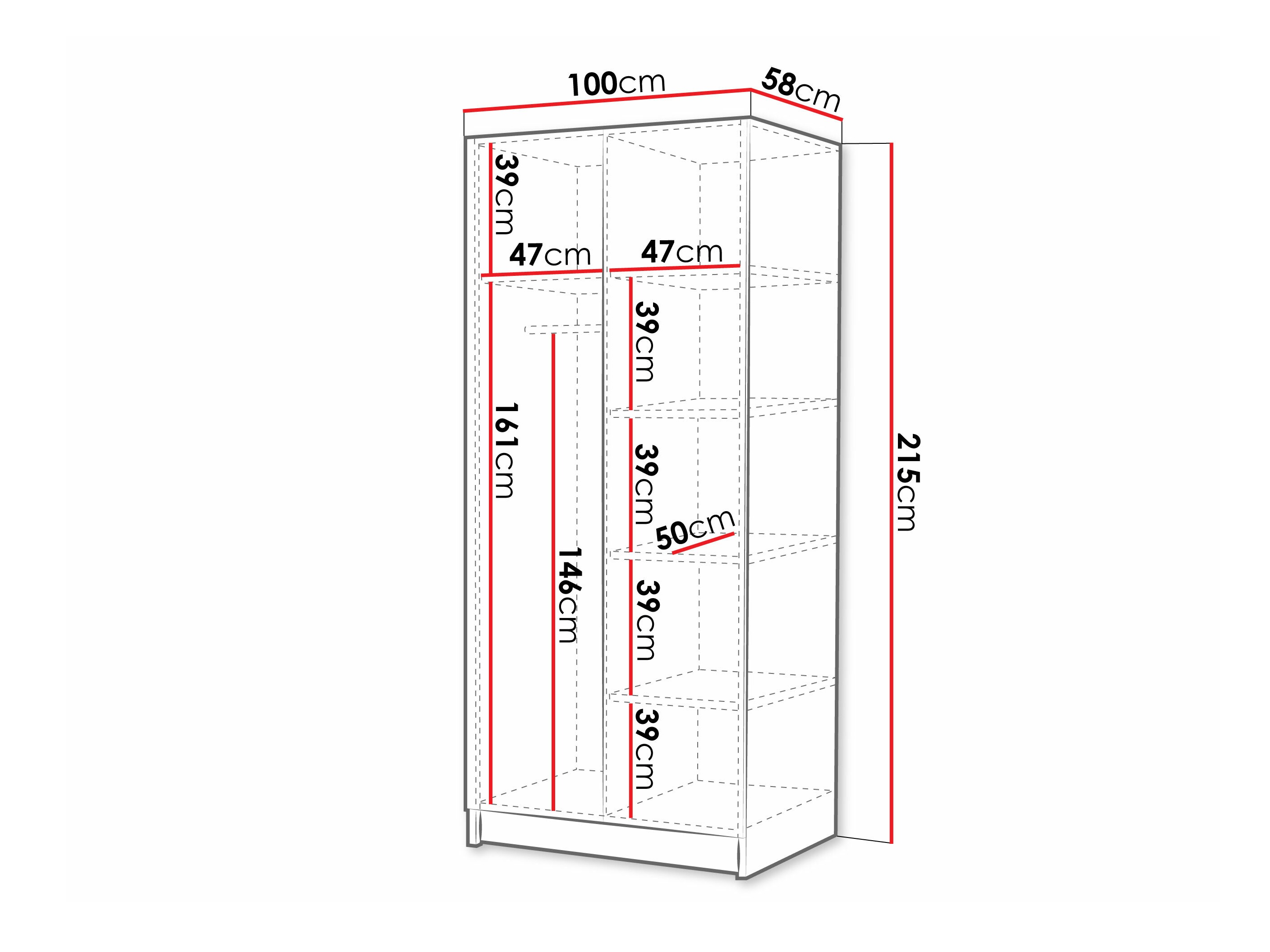 Riidekapp Closico Staton II (Valge)