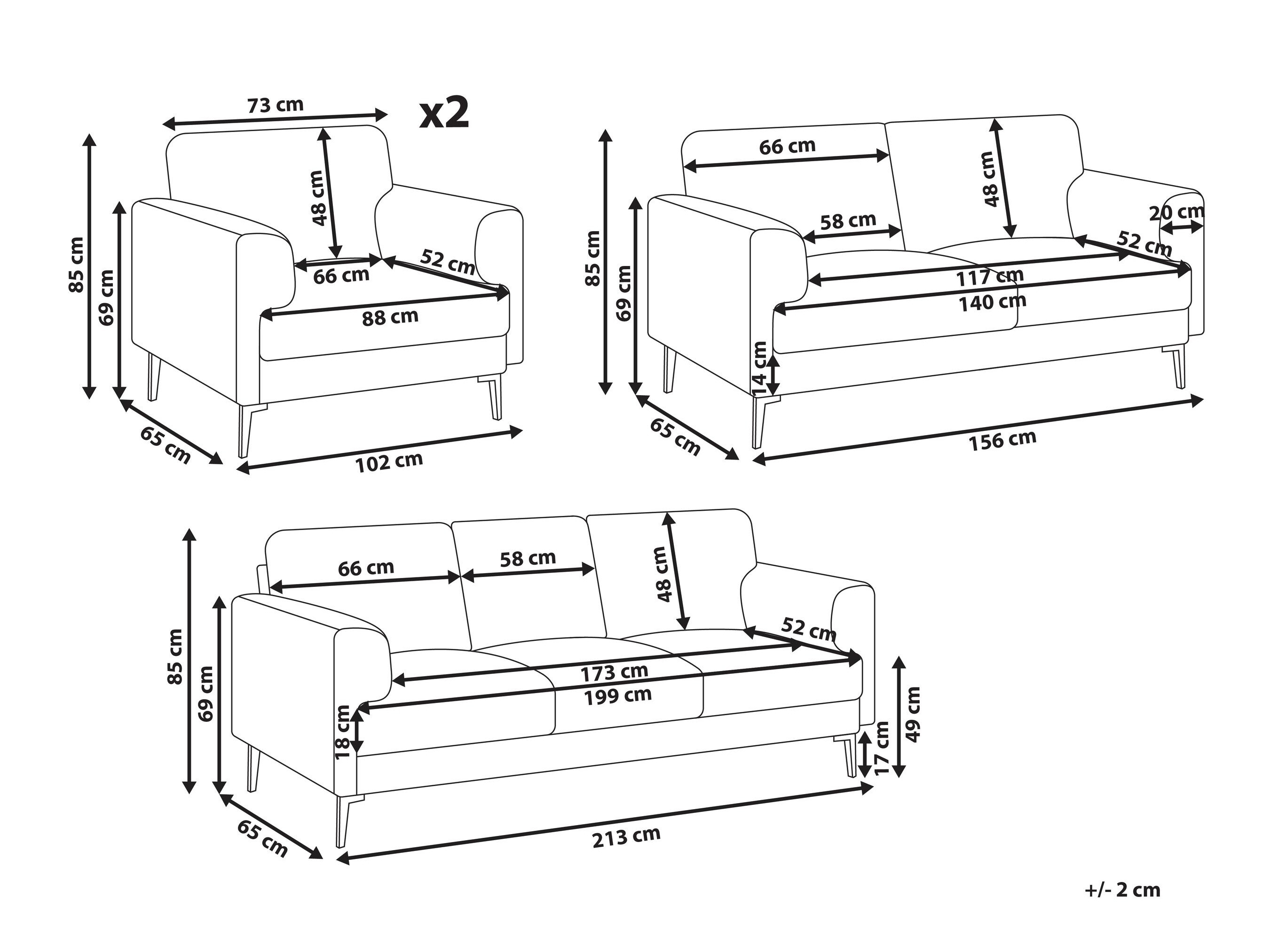 Pehme mööbli komplekt Catcavu 100 (Helebeež)