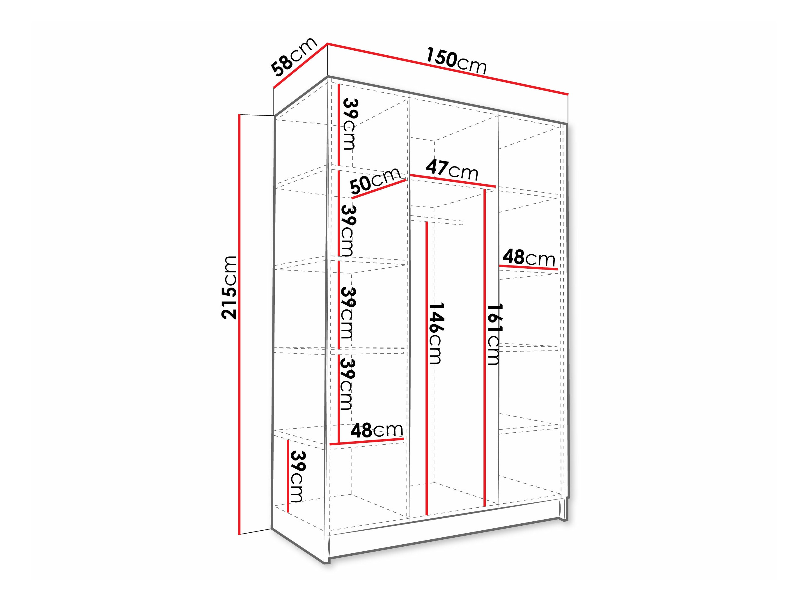 Riidekapp Closico Decoron II (Must)