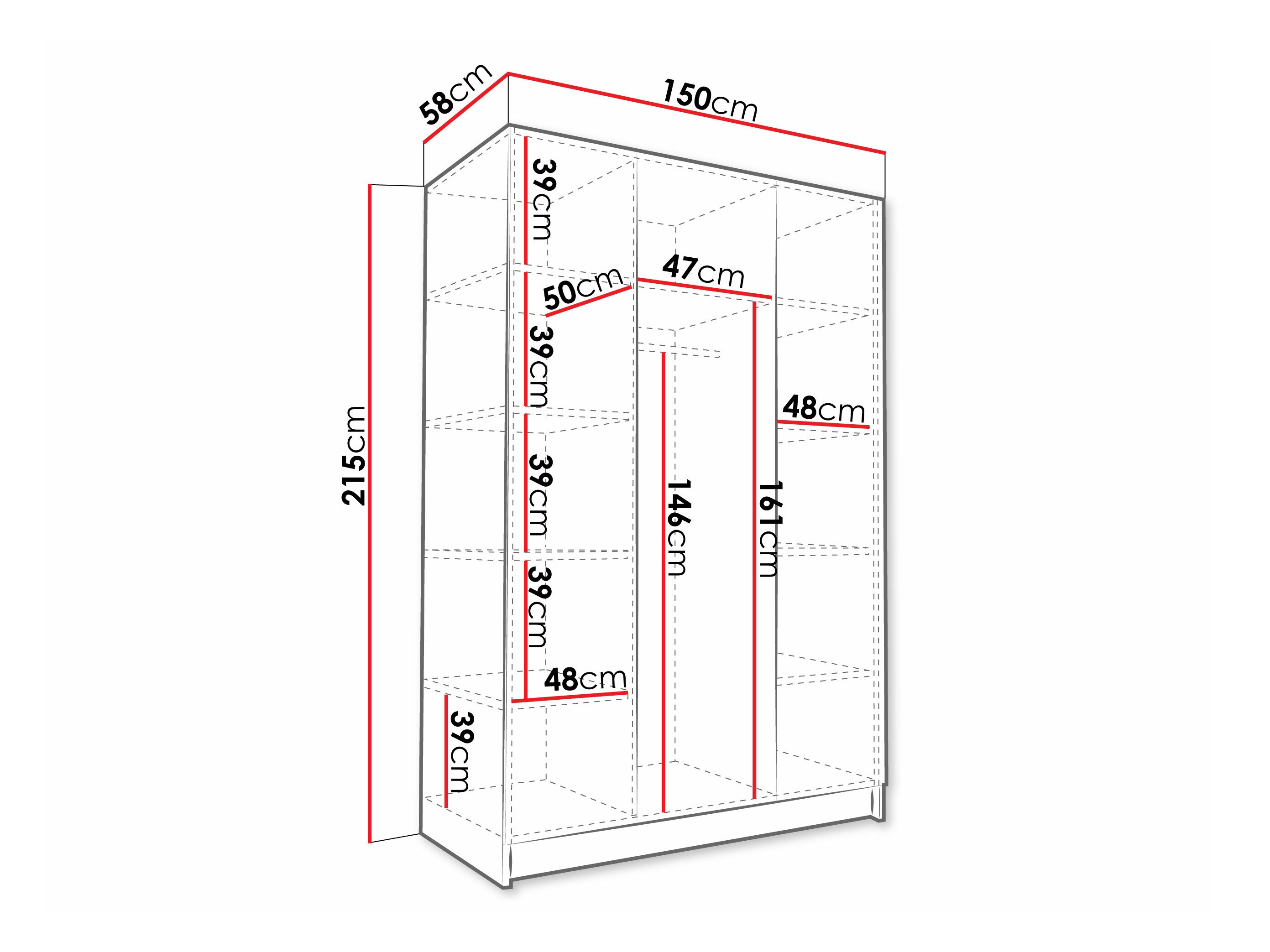 Riidekapp Closico Decoron II (Must)