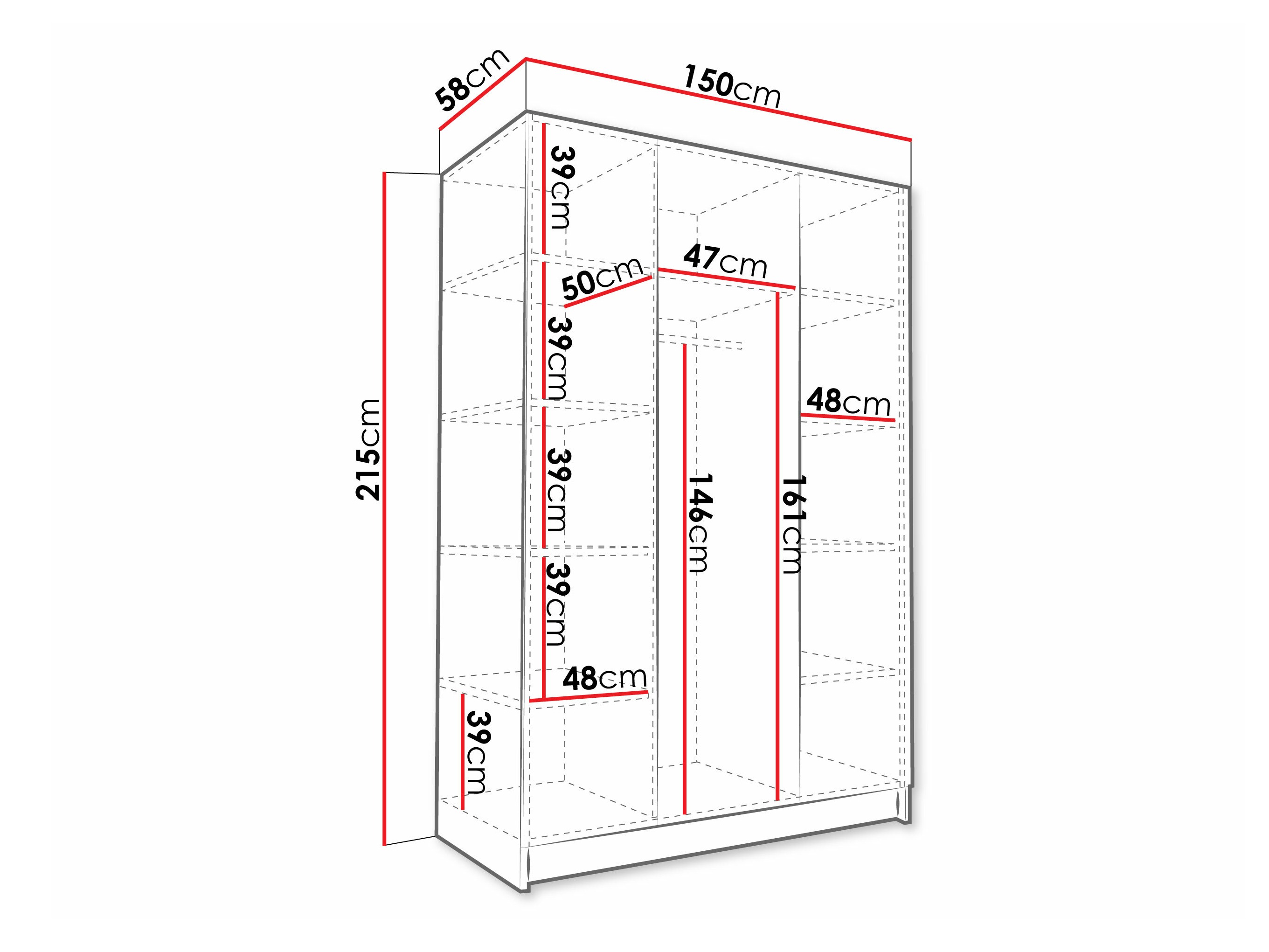 Riidekapp Closico Decoron II (Valge)
