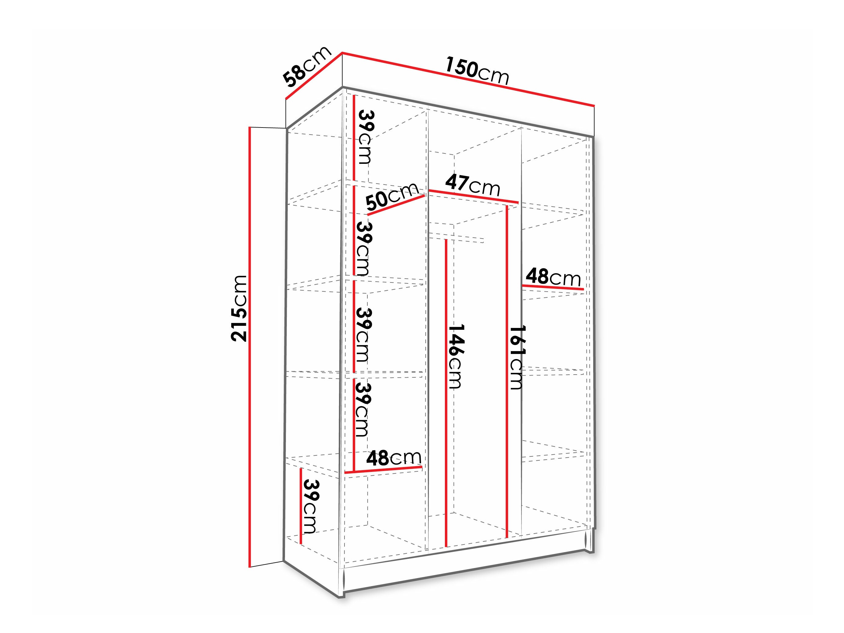 Riidekapp Closico Decoron II (Valge)