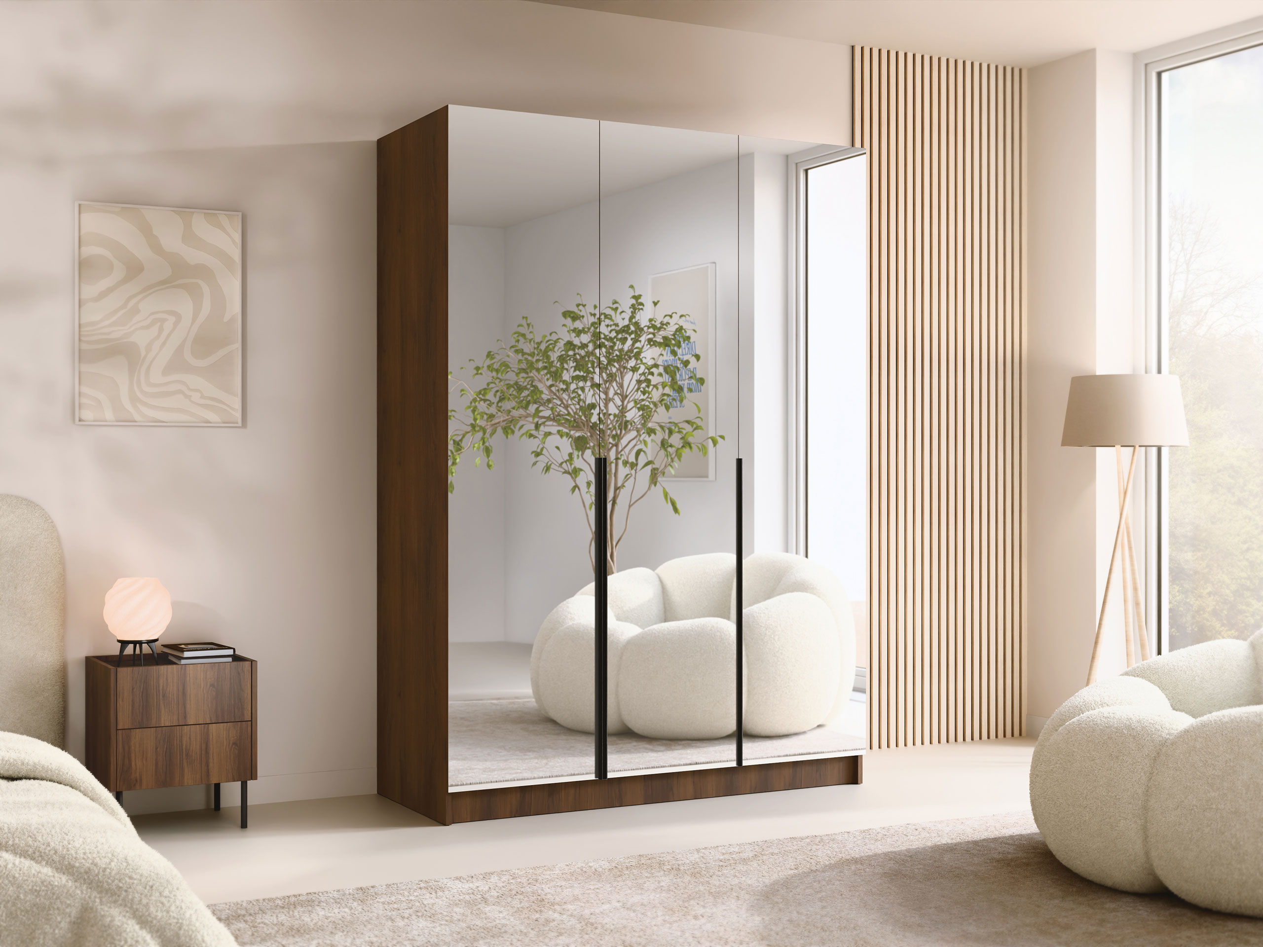 Riidekapp Closico Decoron III (Pähkel + Must)