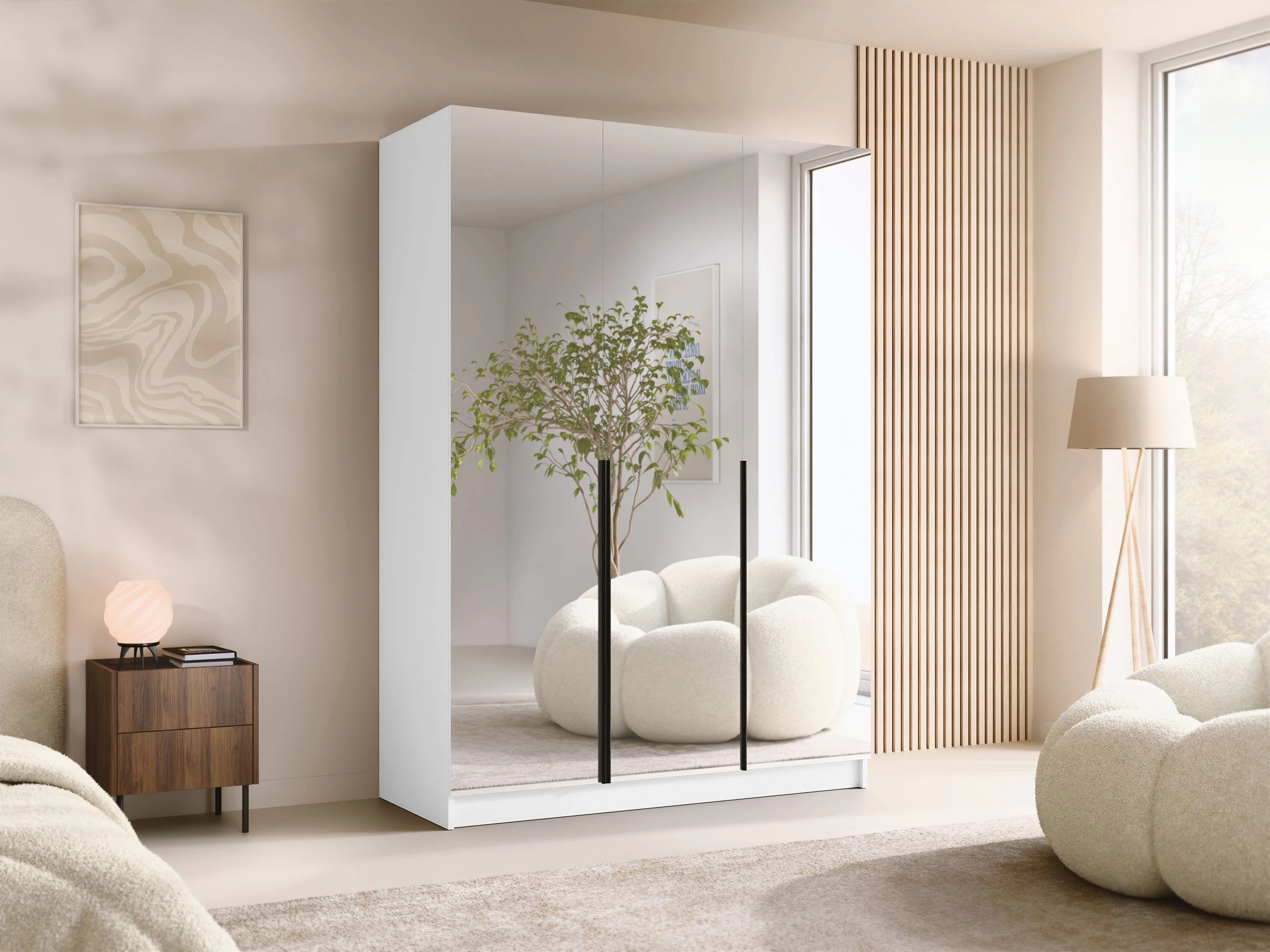 Riidekapp Closico Decoron III (Valge + Must)