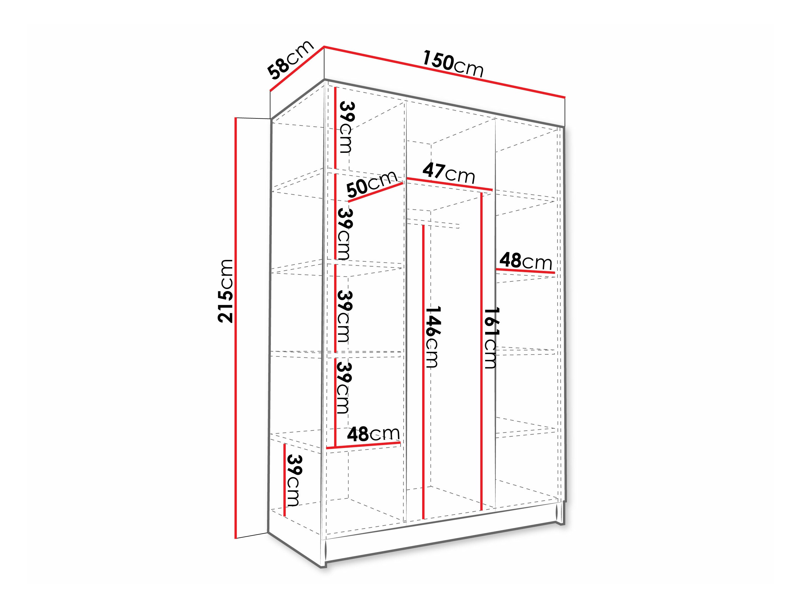Riidekapp Closico Decoron III (Valge)