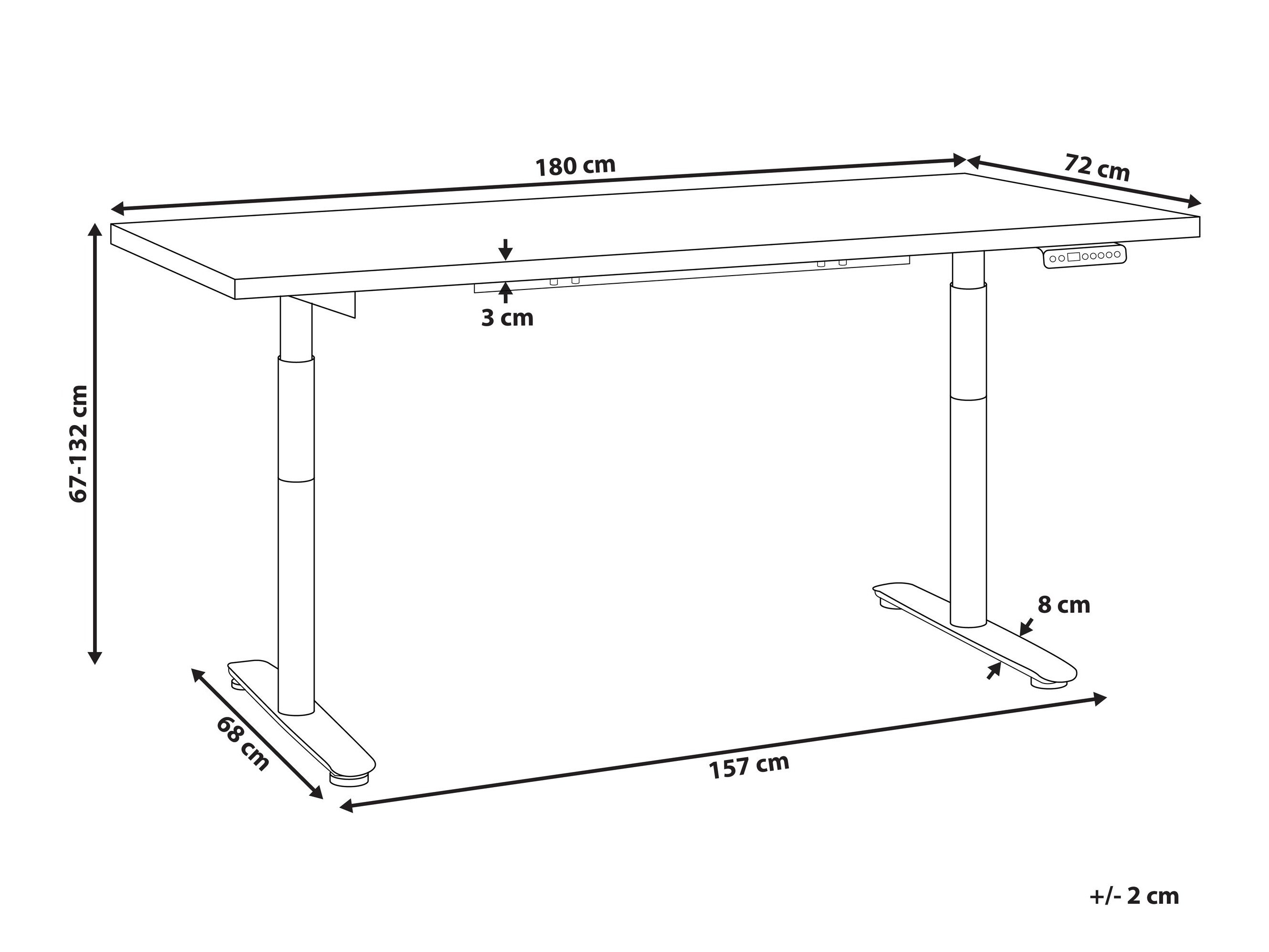 Reguleeritava kõrgusega töölaud Berwyn 3188 (Helepruun)