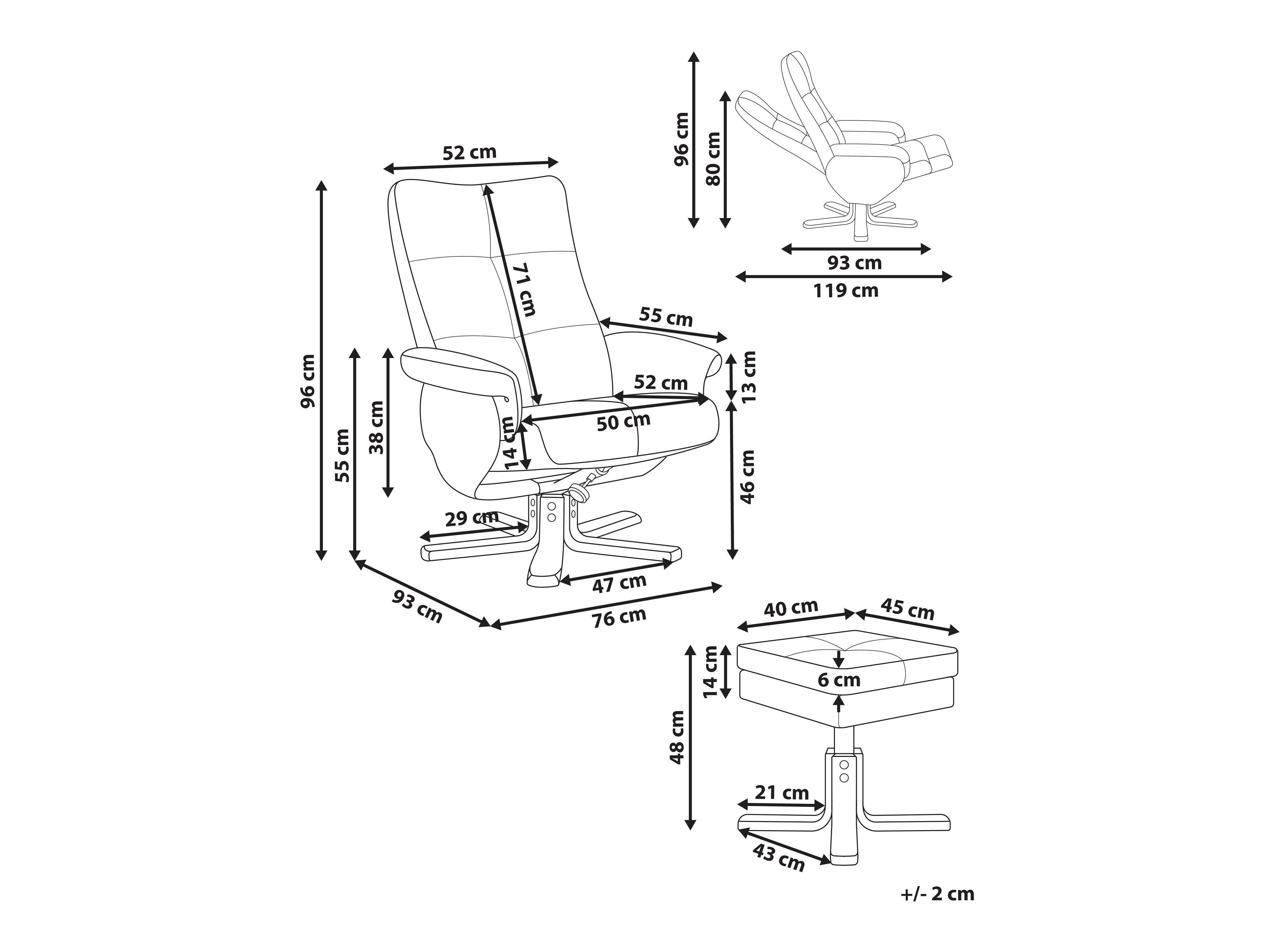 Tugitool recliner Berwyn 3195 (Beež)