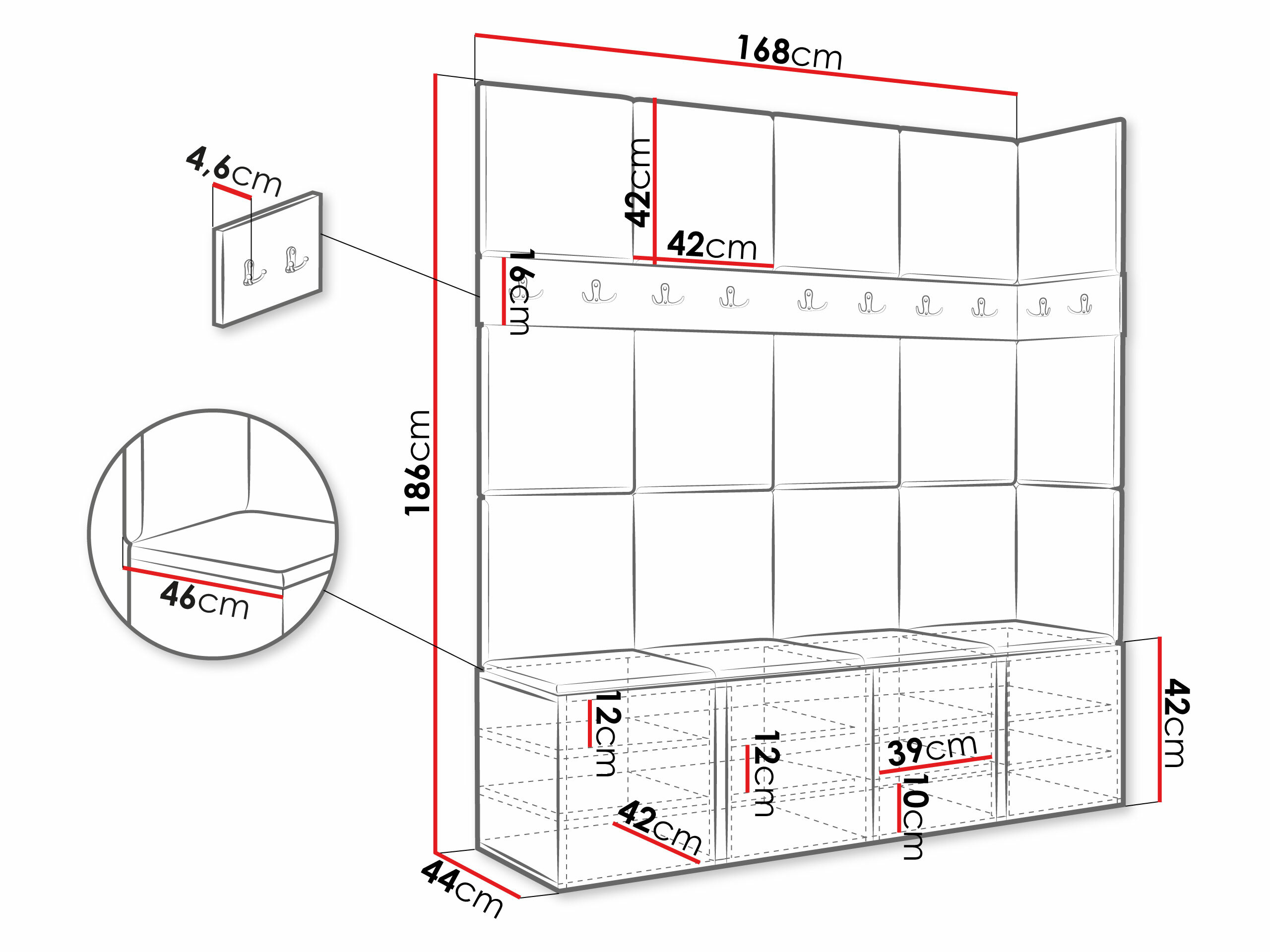 Esikukomplekt Pinis II (Valge)