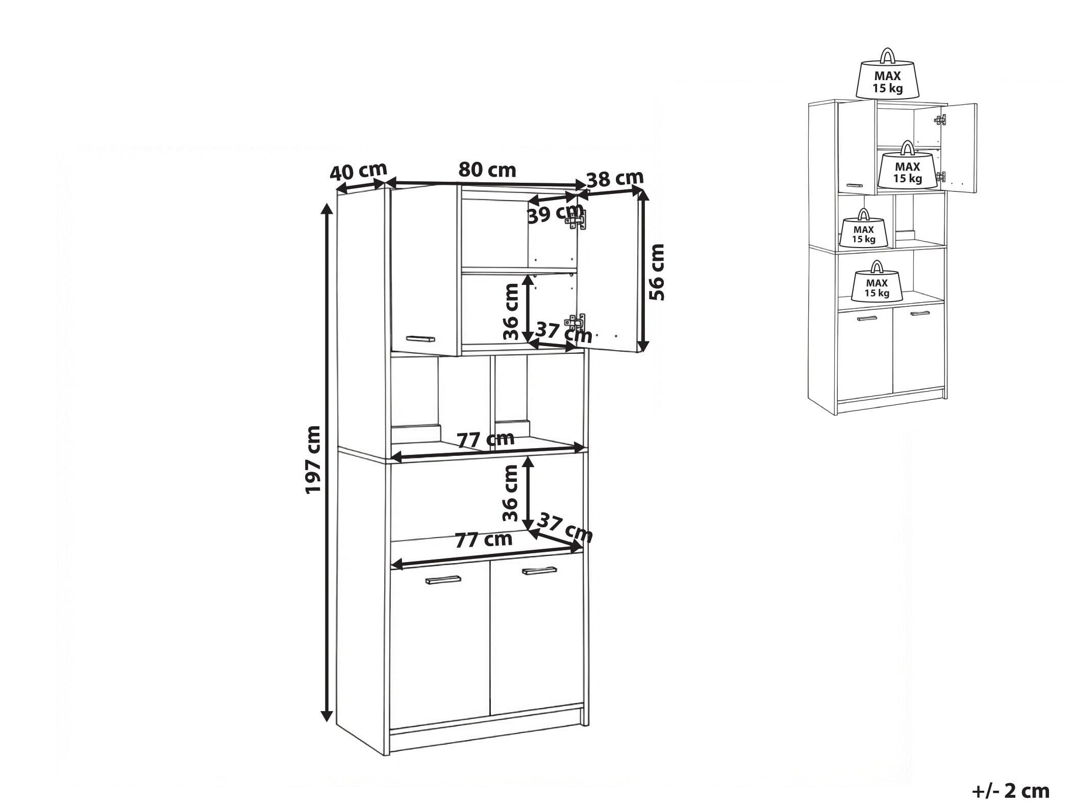 Riiul Catferu 111 (Valge + Hall)