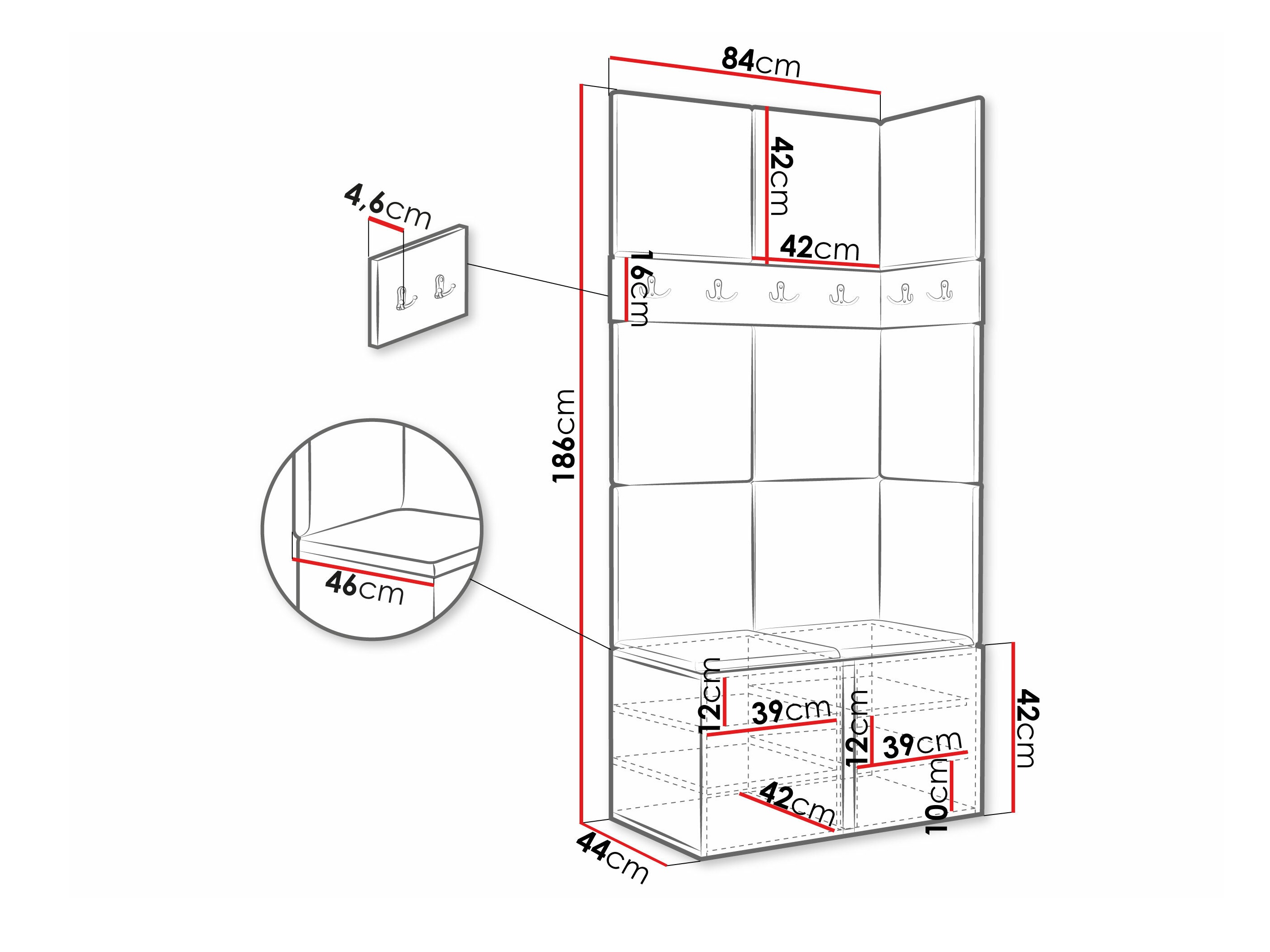 Esikukomplekt Pinis I (Valge)