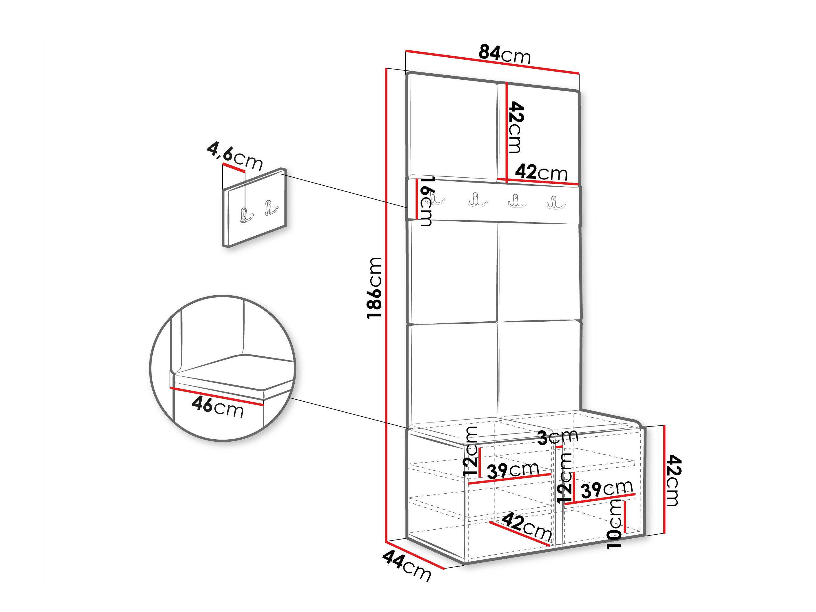 Esikukomplekt Pinis IV (Valge)