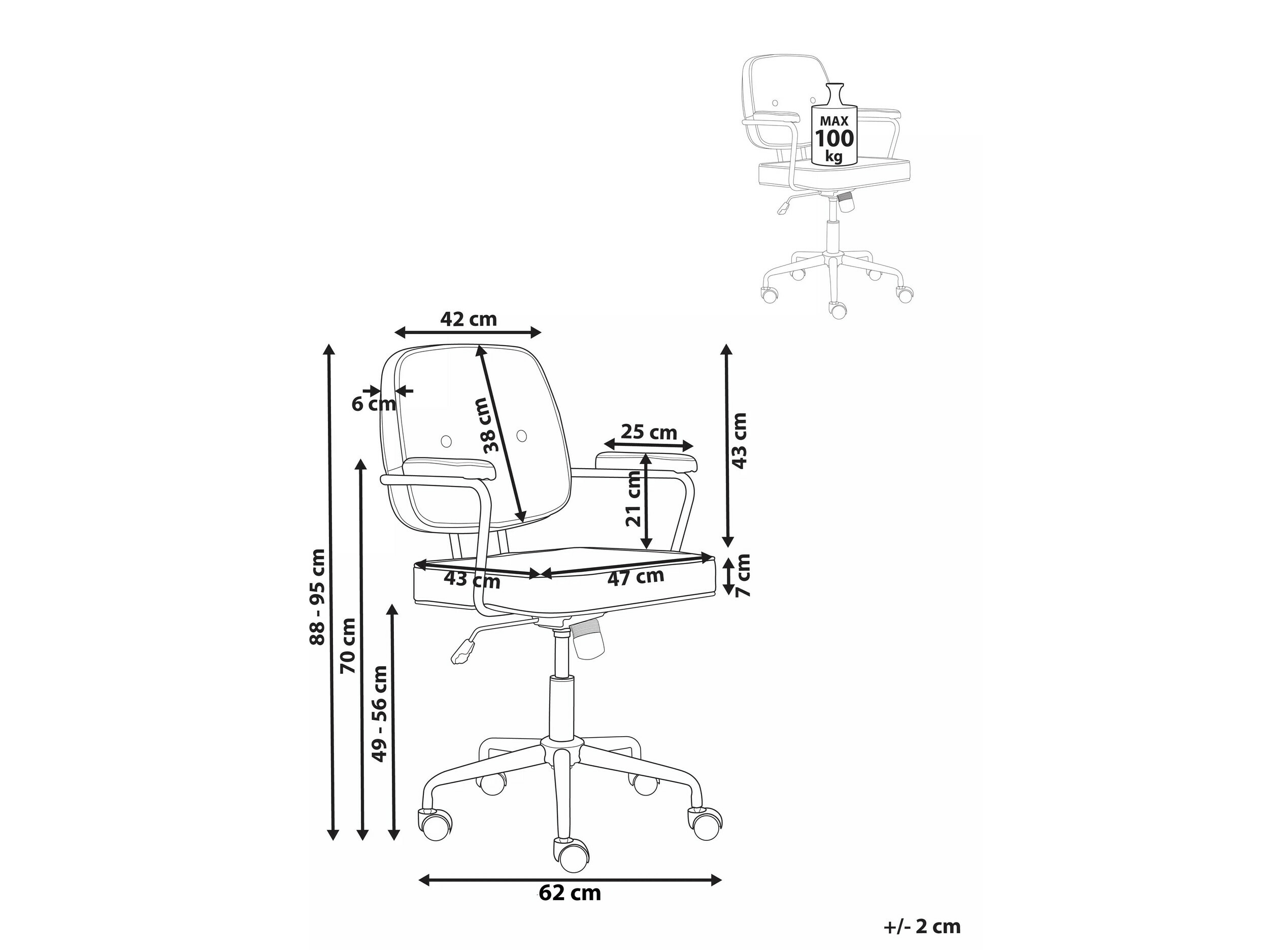 Kontoritool Berwyn 901 (Oranž)