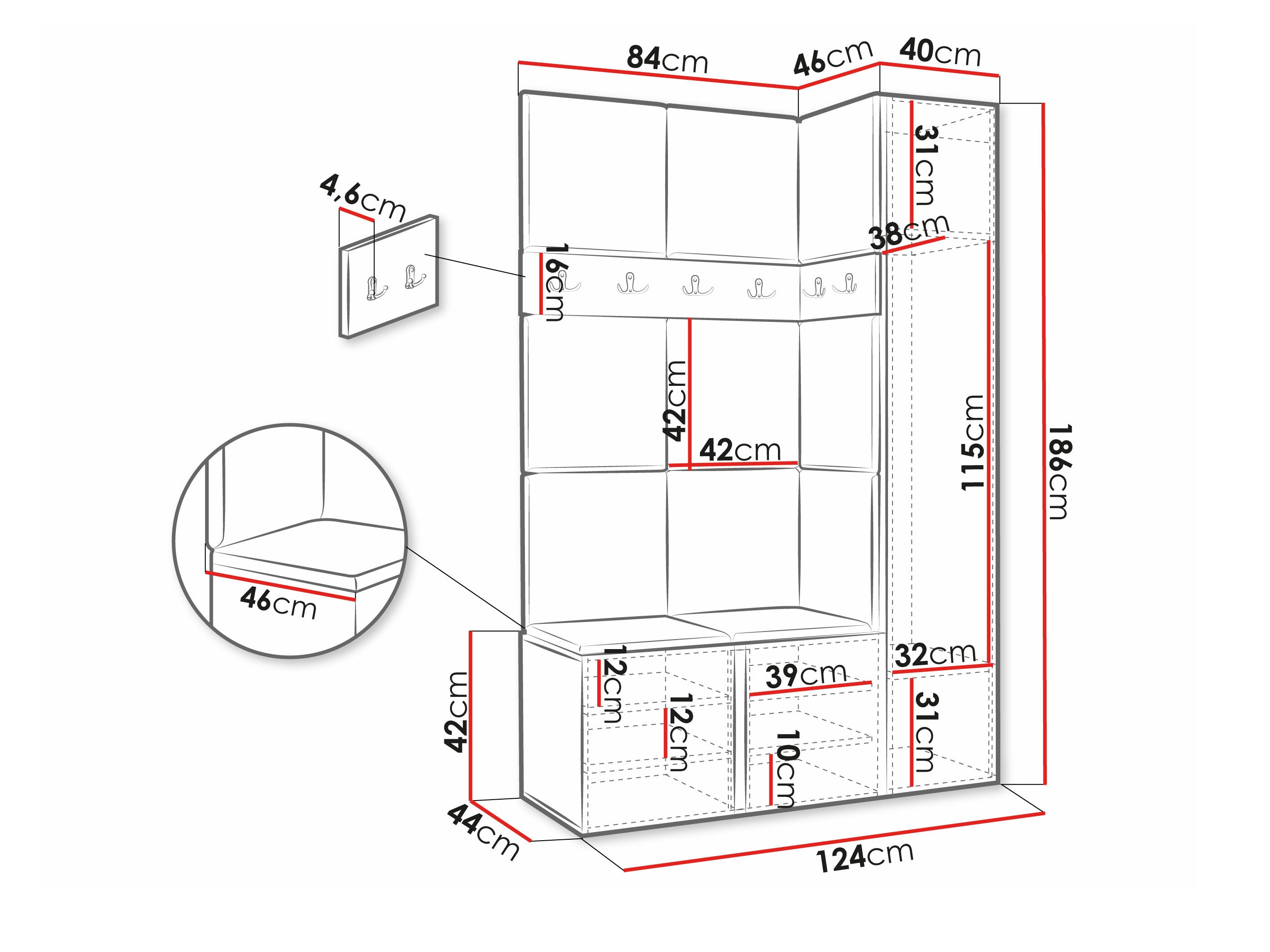 Esikukomplekt Hartford 471 (Valge)