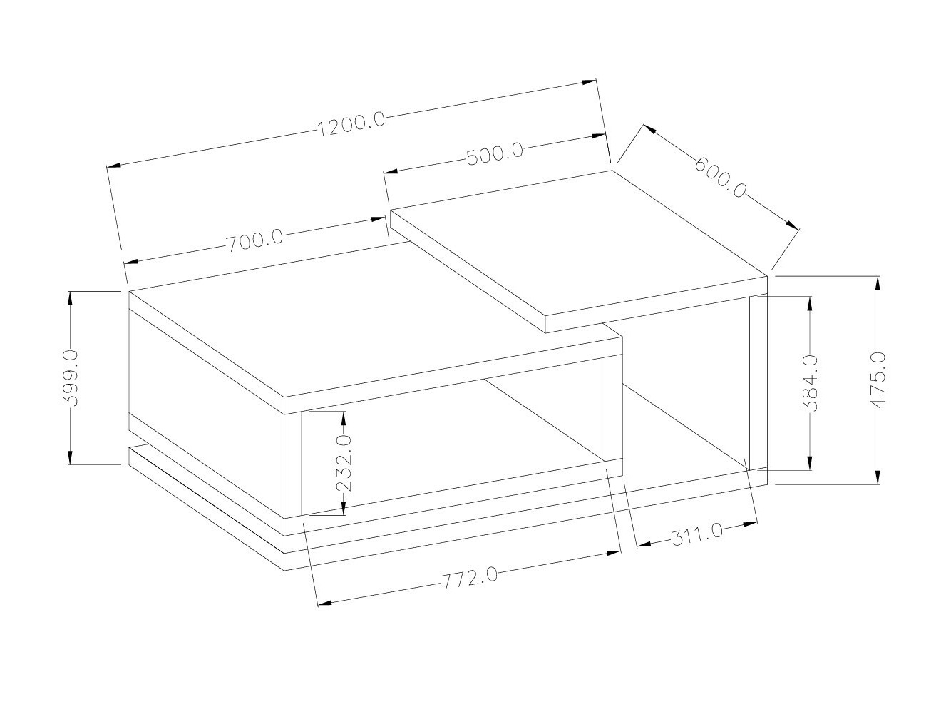 Diivanilaud Lutiva 104 (Matera hall + Tume kuusk)